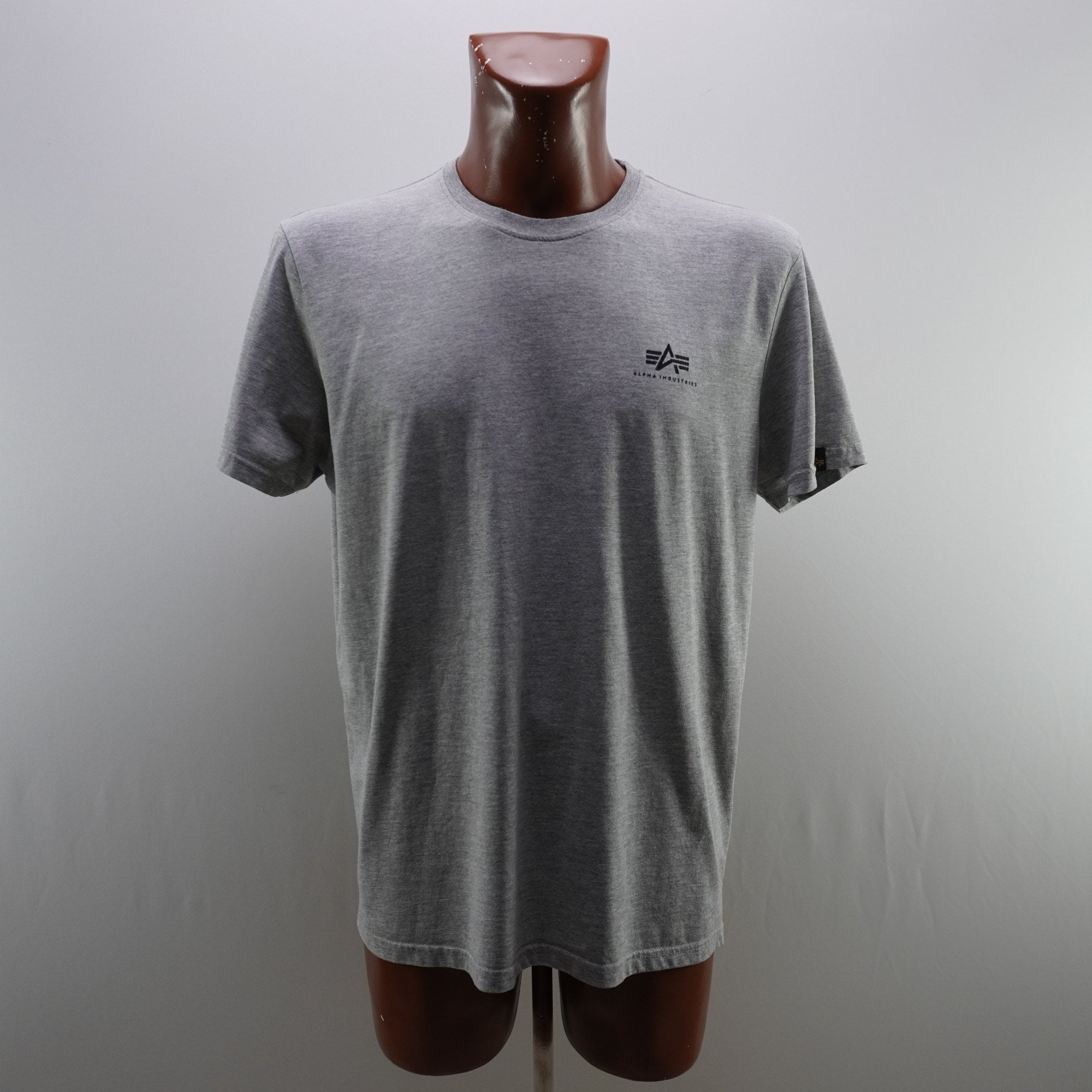 Camiseta de Manga Corta Alpha Industries para Hombre - Gris, XL, Usada en Muy Buen Estado