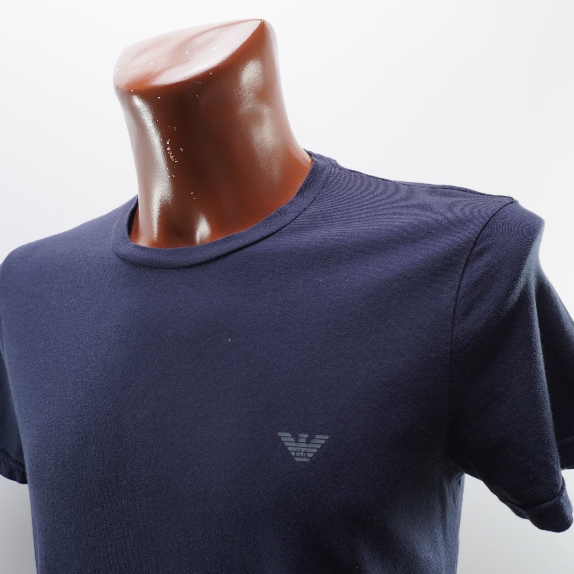 Camiseta de Manga Corta Emporio Armani para Hombre - Azul Marino, S, Usada en Muy Buen Estado