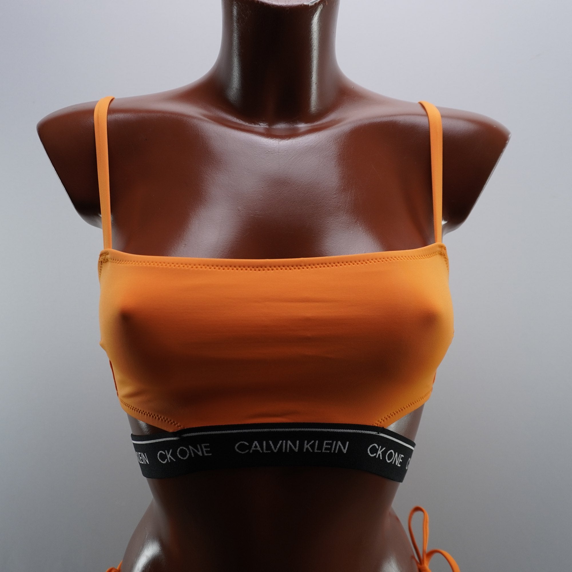 Parte Superior de Traje de Baño Calvin Klein para Mujer Usada - Naranja, S