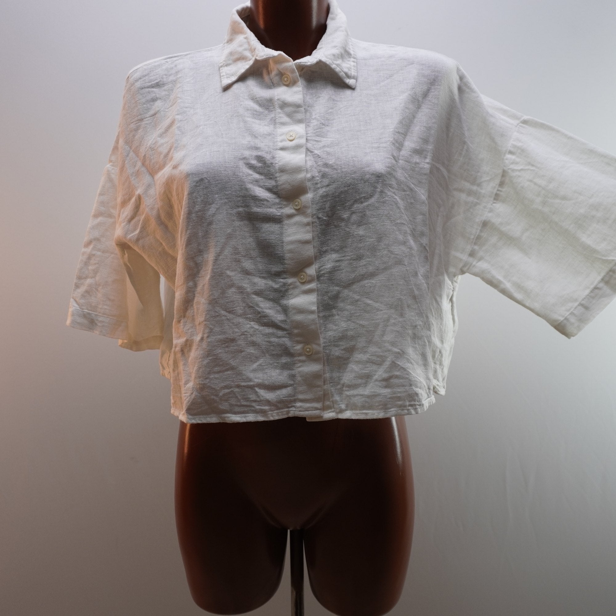 Camisa Henley Italian Style para Mujer Usada - Beige, XL
