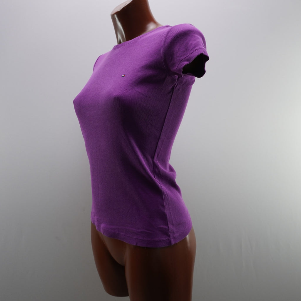 Camiseta de Manga Corta Tommy Hilfiger para Mujer Usada - Púrpura, S