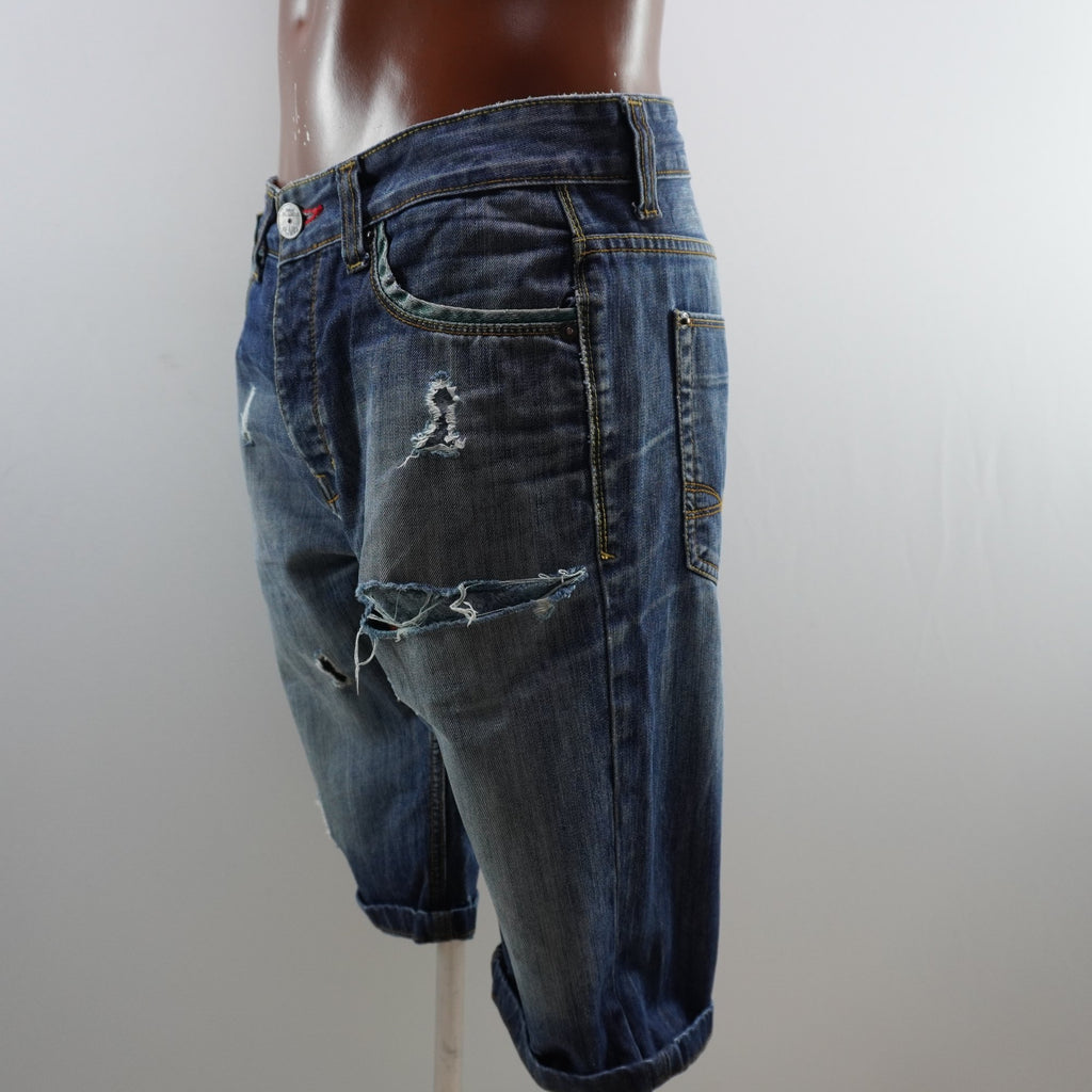 Pantalones Cortos Vaqueros Suite Blanco para Hombre Usados - Azul, M