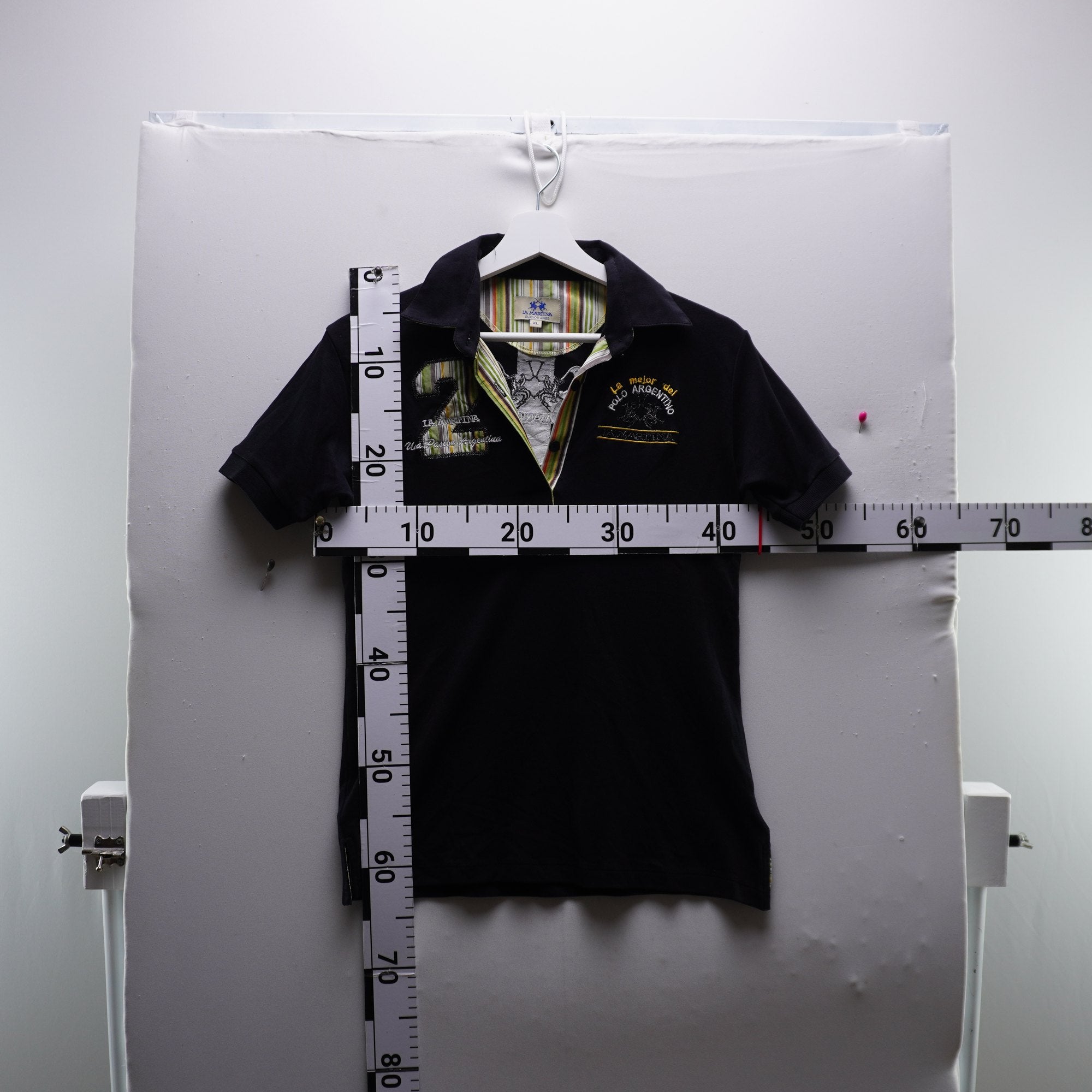 Camiseta de Manga Corta La Martina para Mujer Usada - Negro, XXL