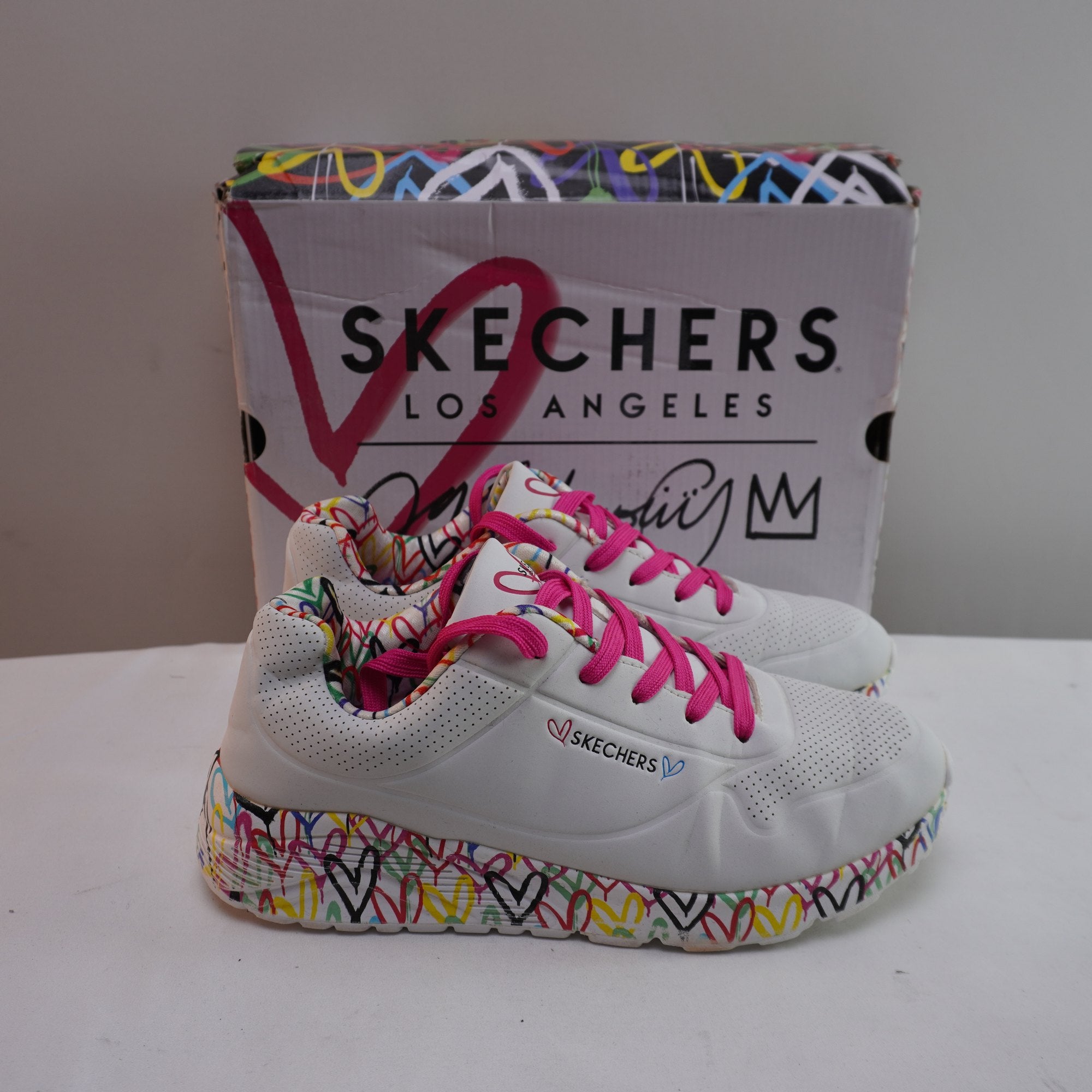 Zapatillas Skechers para Mujer Usadas - Blancas, Talla 39