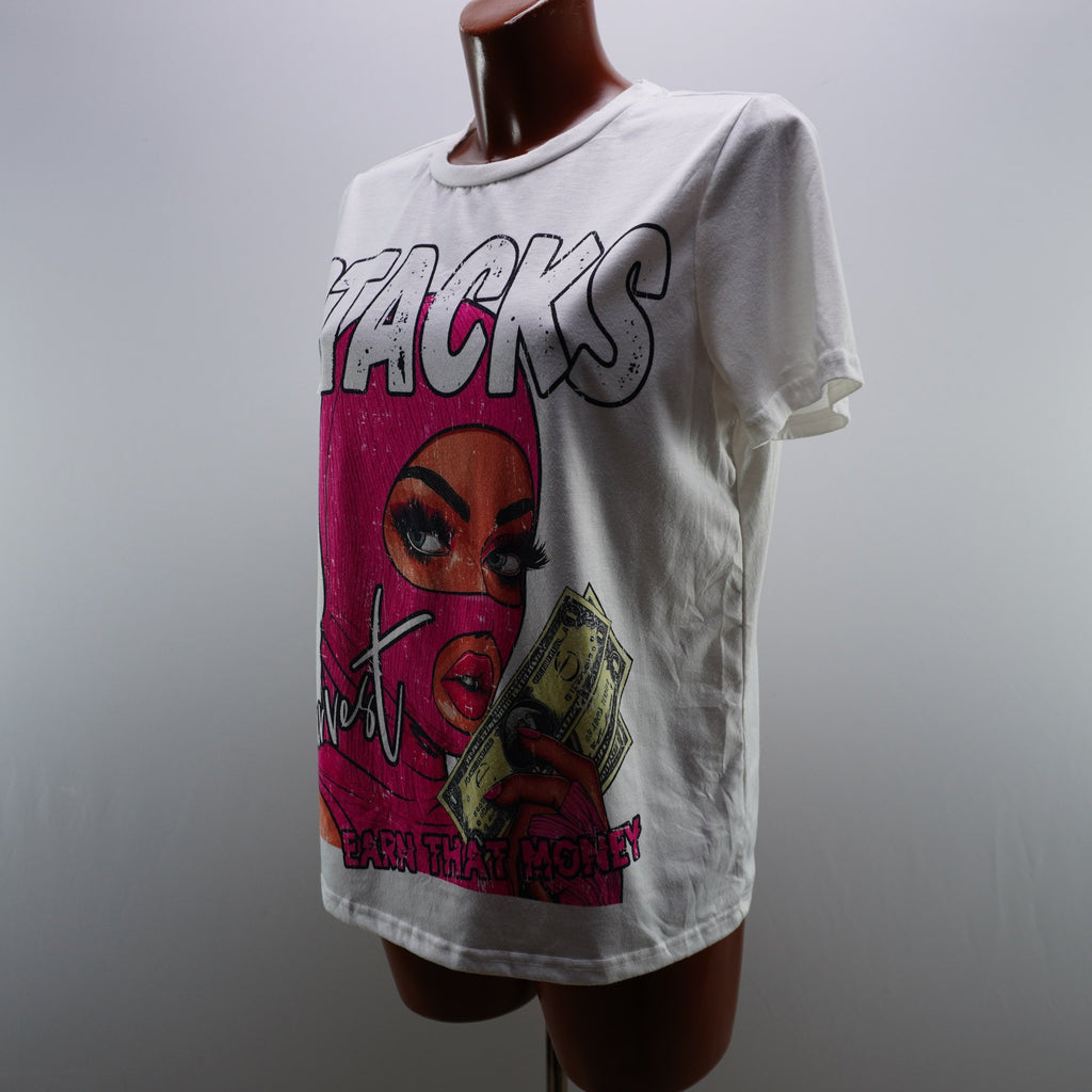 Camiseta de Manga Corta Italian Style para Mujer - Multicolor, M, Usada en Muy Buen Estado