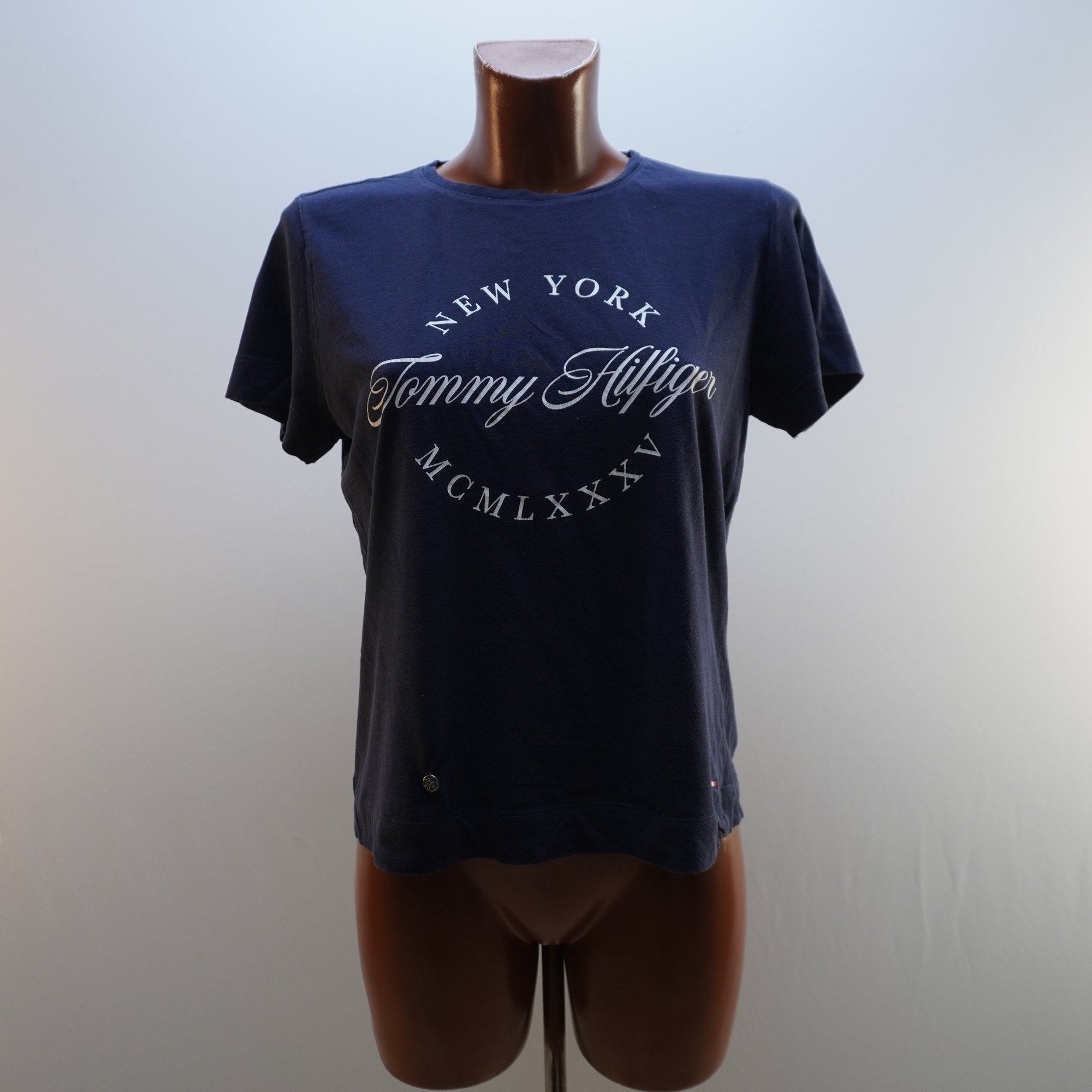 Camiseta de Manga Corta Tommy Hilfiger para Mujer Usada - Azul Marino, L
