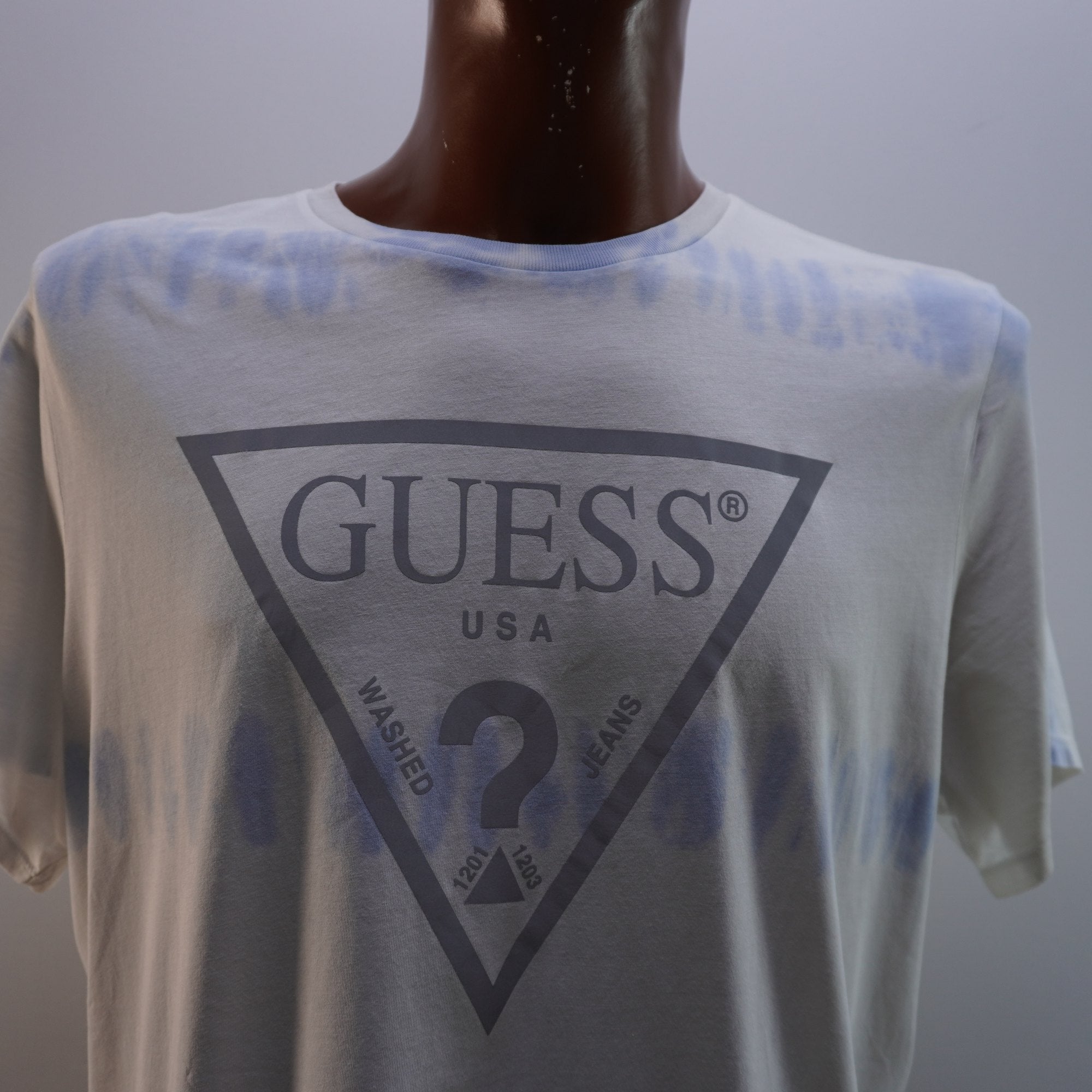 Camiseta de Manga Corta Guess para Hombre Usada - Azul, XL
