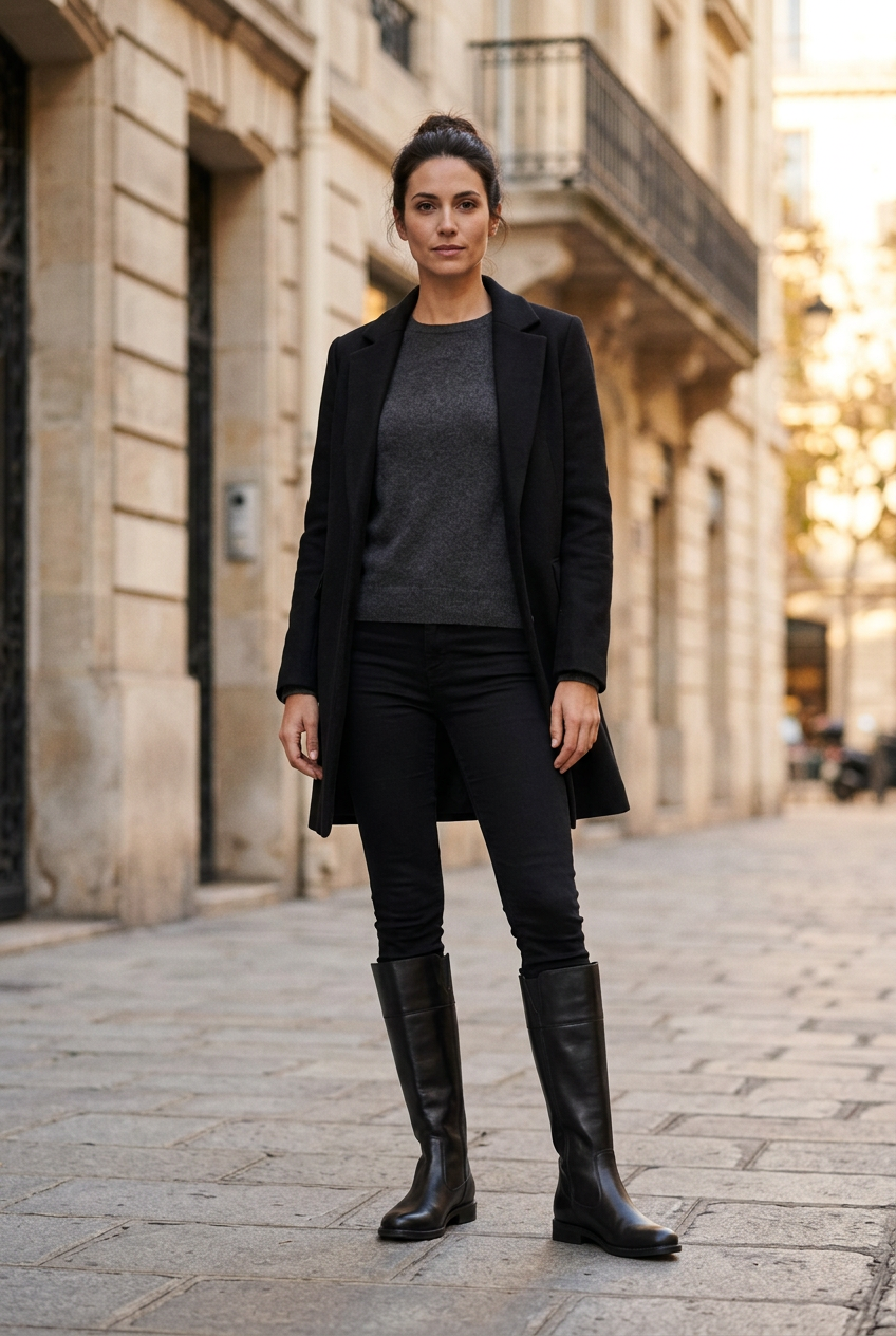 Botas Tamoris para Mujer Usadas - Negro, Talla 39