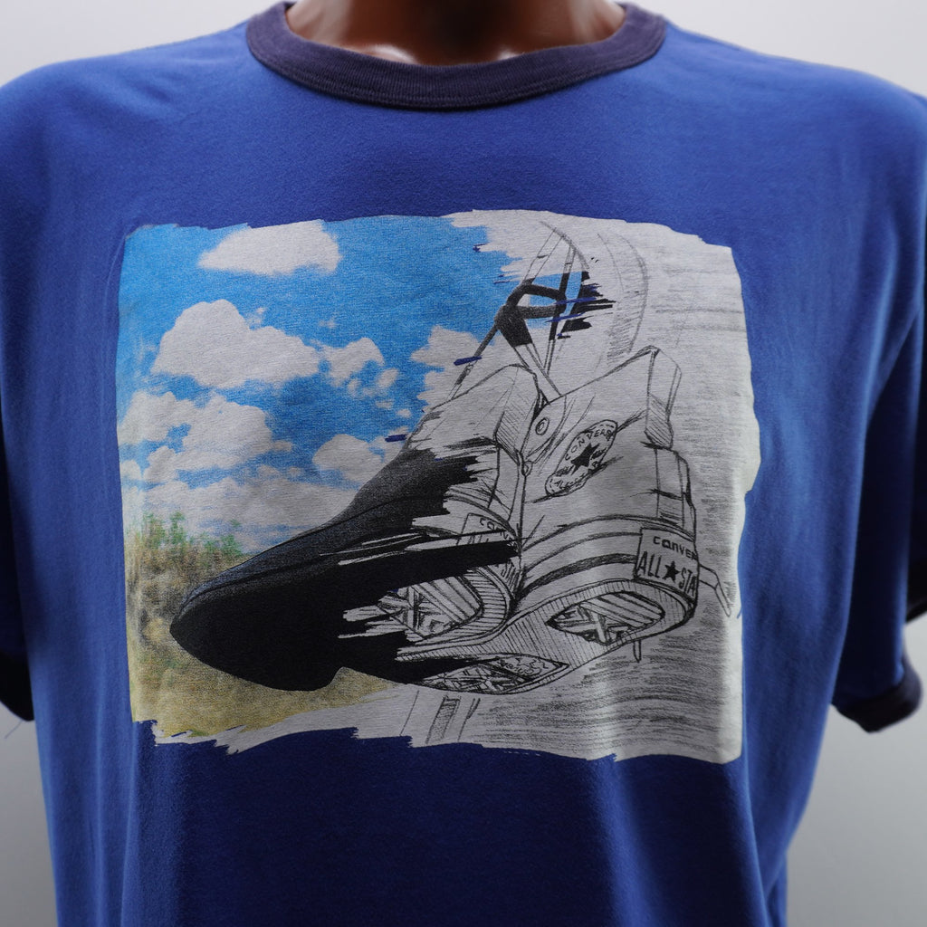 Camiseta de Manga Corta Converse para Hombre Usada - Azul, XL
