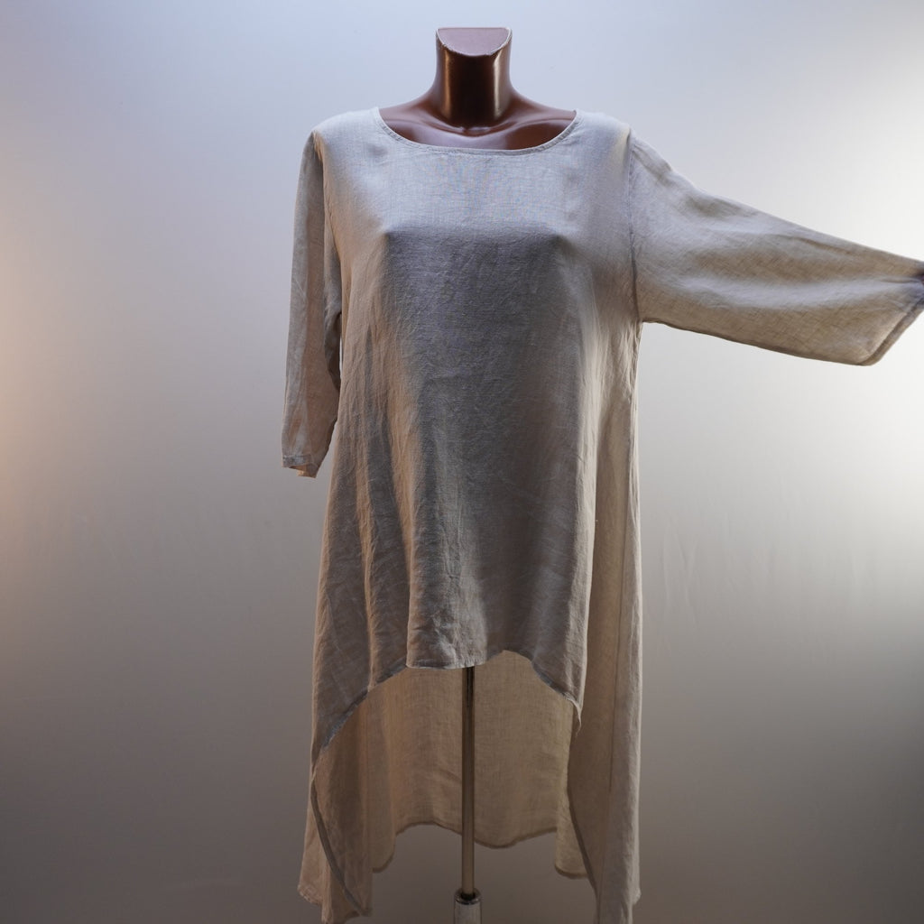 Camiseta de Manga Corta Italian Style para Mujer Usada - Beige, XL