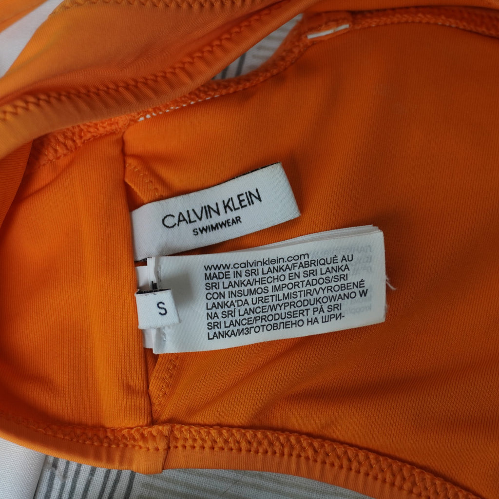 Parte Superior de Traje de Baño Calvin Klein para Mujer Usada - Naranja, S