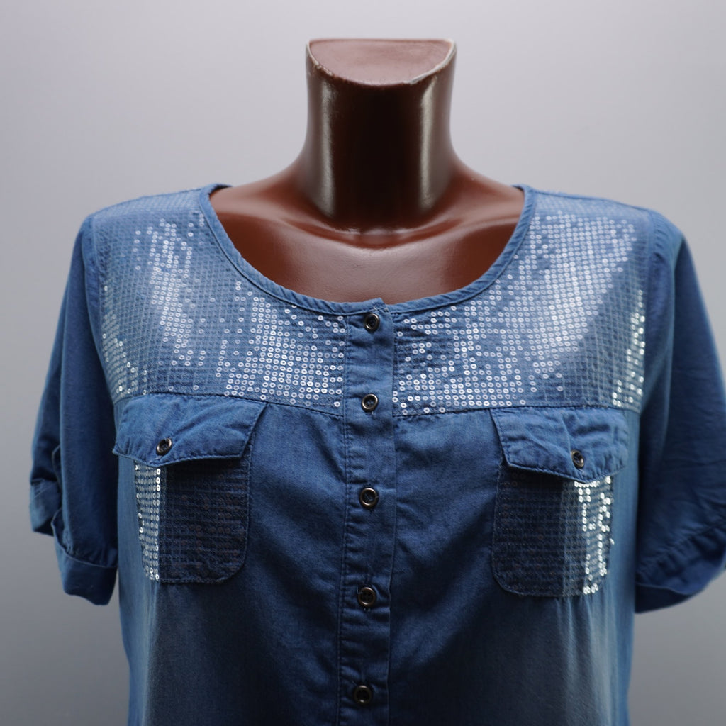 Camiseta de Manga Corta Anany para Mujer Usada - Azul, M