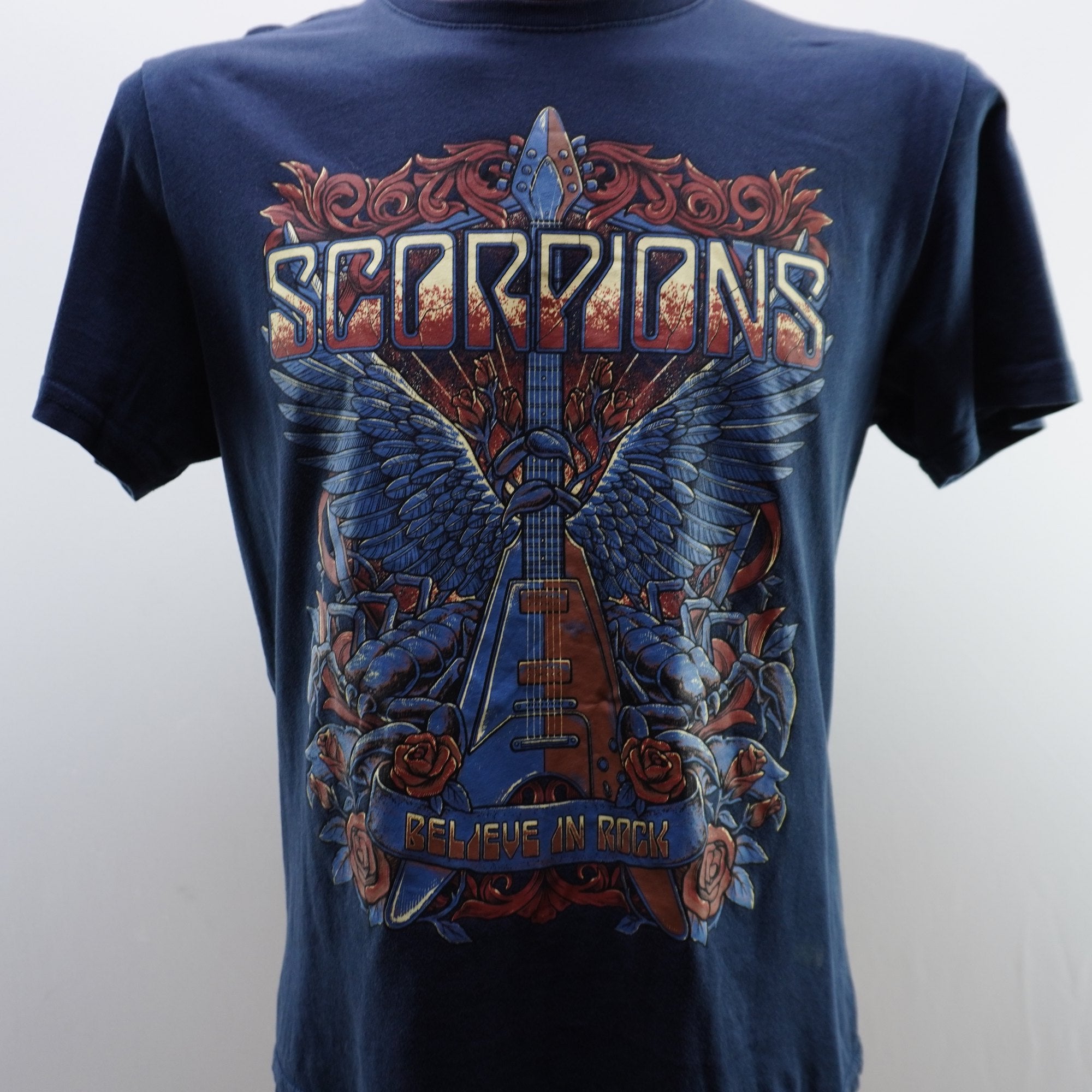 Camiseta Scorpions para Hombre Usada - Azul, M