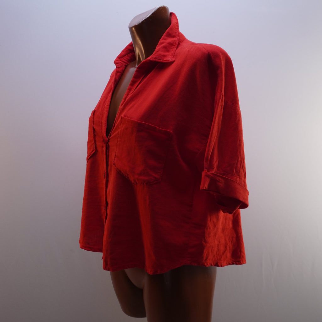 Camisa Henley Zara para Mujer Usada - Roja, M