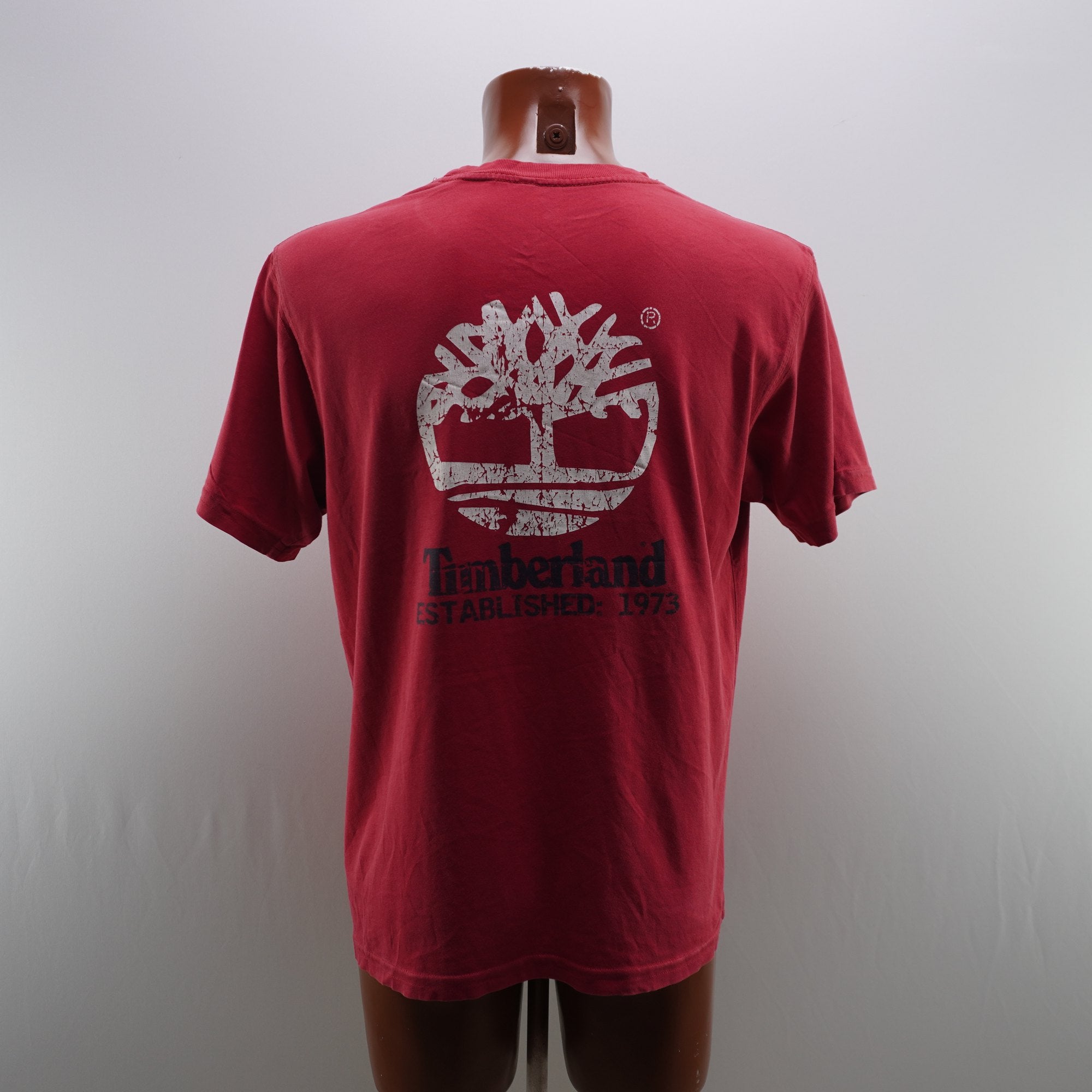 Camiseta de Manga Corta Timberland para Hombre - Roja, L (Usada en Muy Buen Estado)