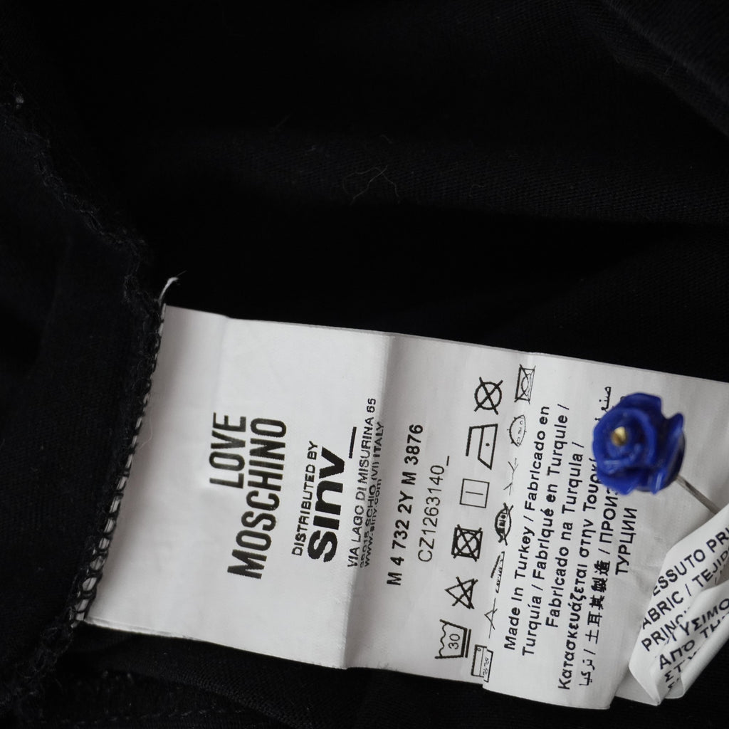 Camiseta de Manga Corta Moschino para Mujer - Negro, XL, Usada en Muy Buen Estado