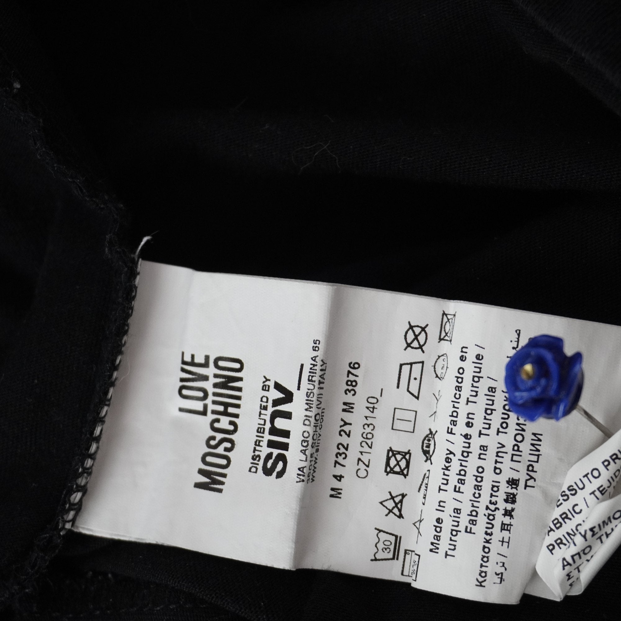 Camiseta de Manga Corta Moschino para Mujer - Negro, XL, Usada en Muy Buen Estado