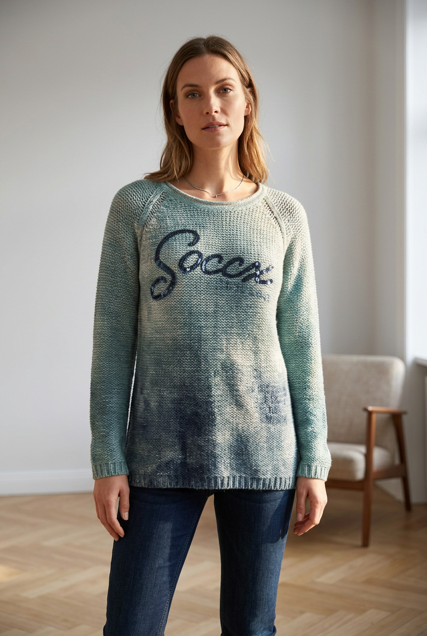 Gebrauchter Soccx Damenpullover - Blau, sehr guter Zustand