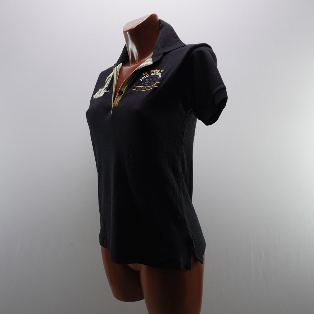 Camiseta de Manga Corta La Martina para Mujer Usada - Negro, XXL