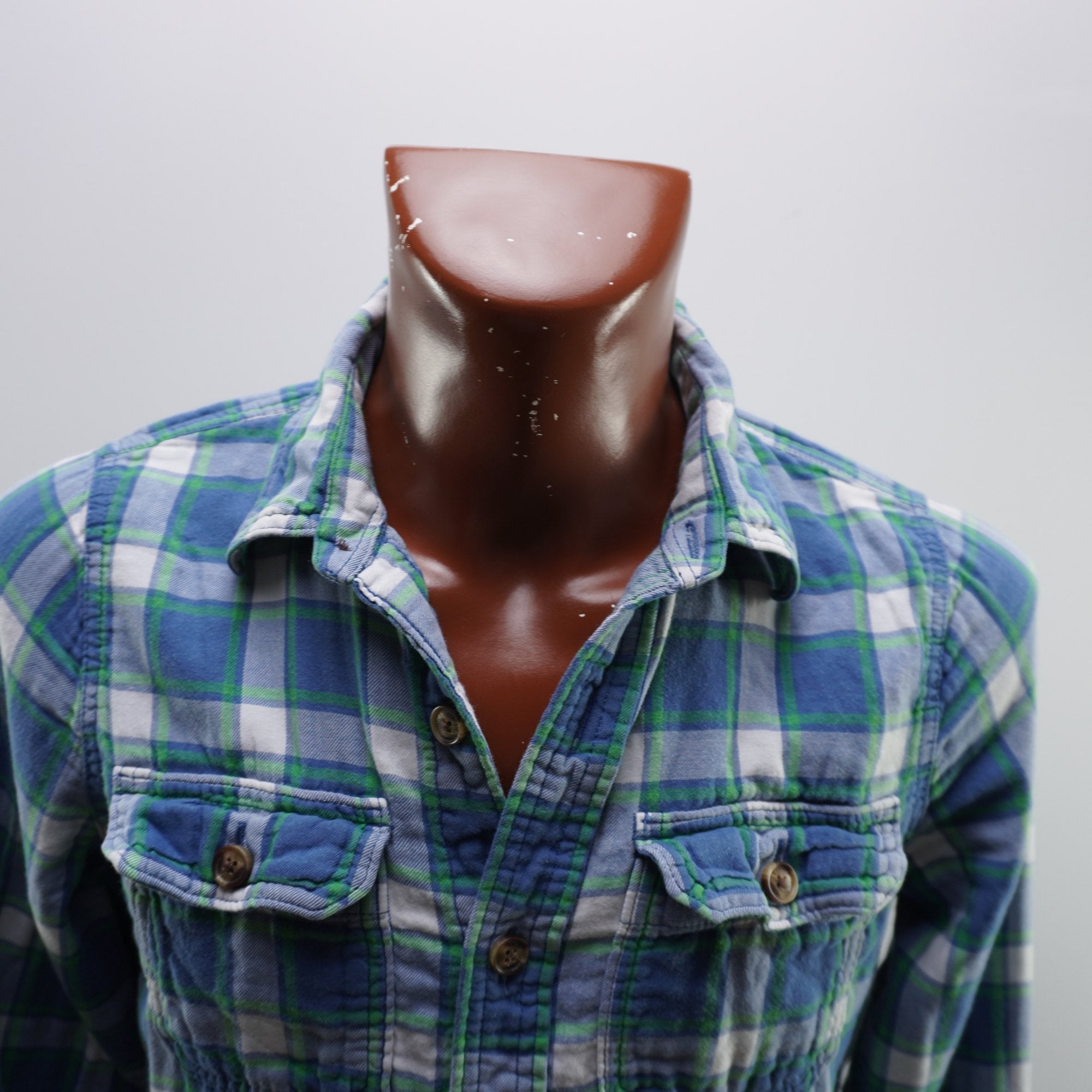 Camisa Abercrombie & Fitch para Hombre Usada - Verde a Cuadros, Largo