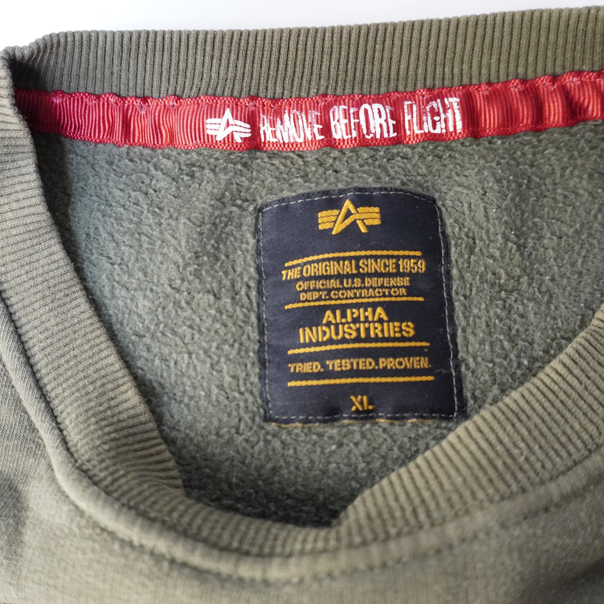 Sudadera con Capucha Alpha Industries para Hombre Usada - Verde, XL