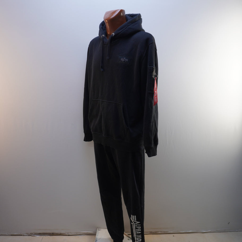 Sudadera con Capucha Alpha Industries para Hombre Usada - Negra, XL