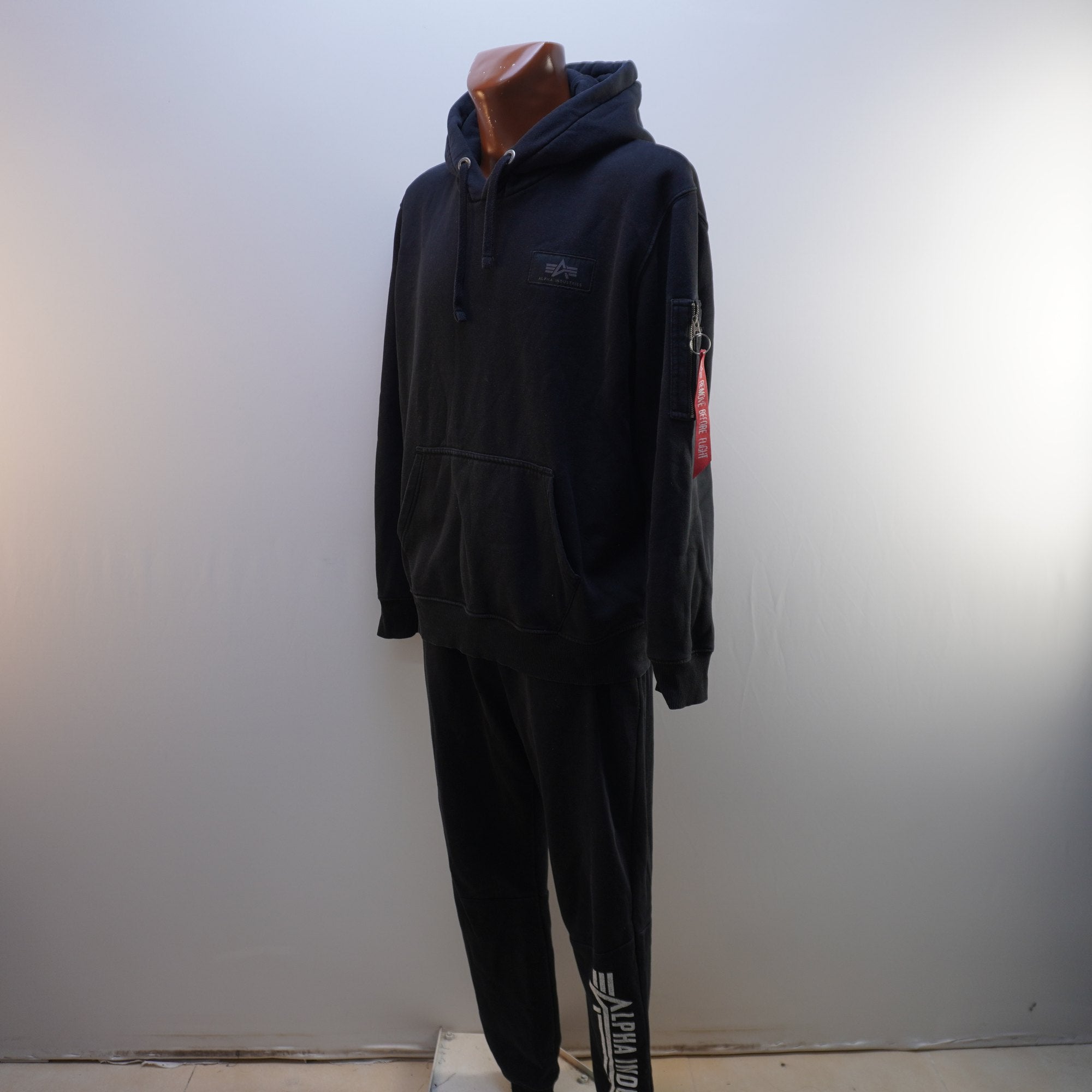 Sudadera con Capucha Alpha Industries para Hombre Usada - Negra, XL