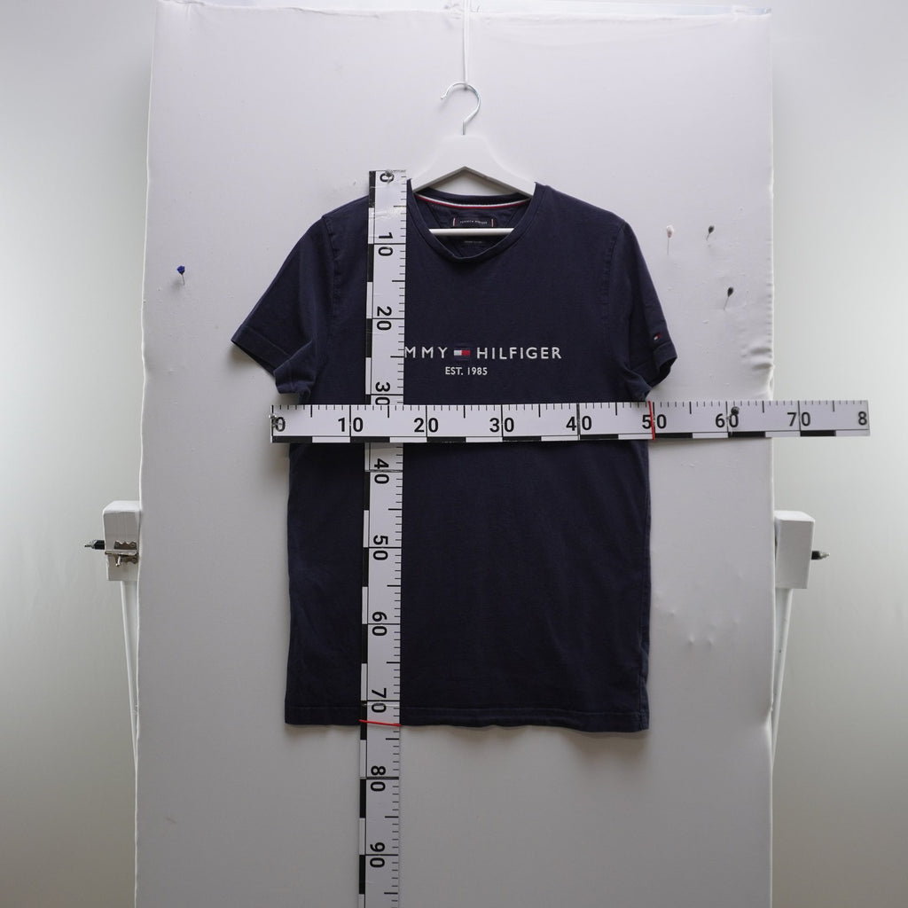 Camiseta de Manga Corta Tommy Hilfiger para Mujer - Azul Marino, M (Usada, Muy Buen Estado)