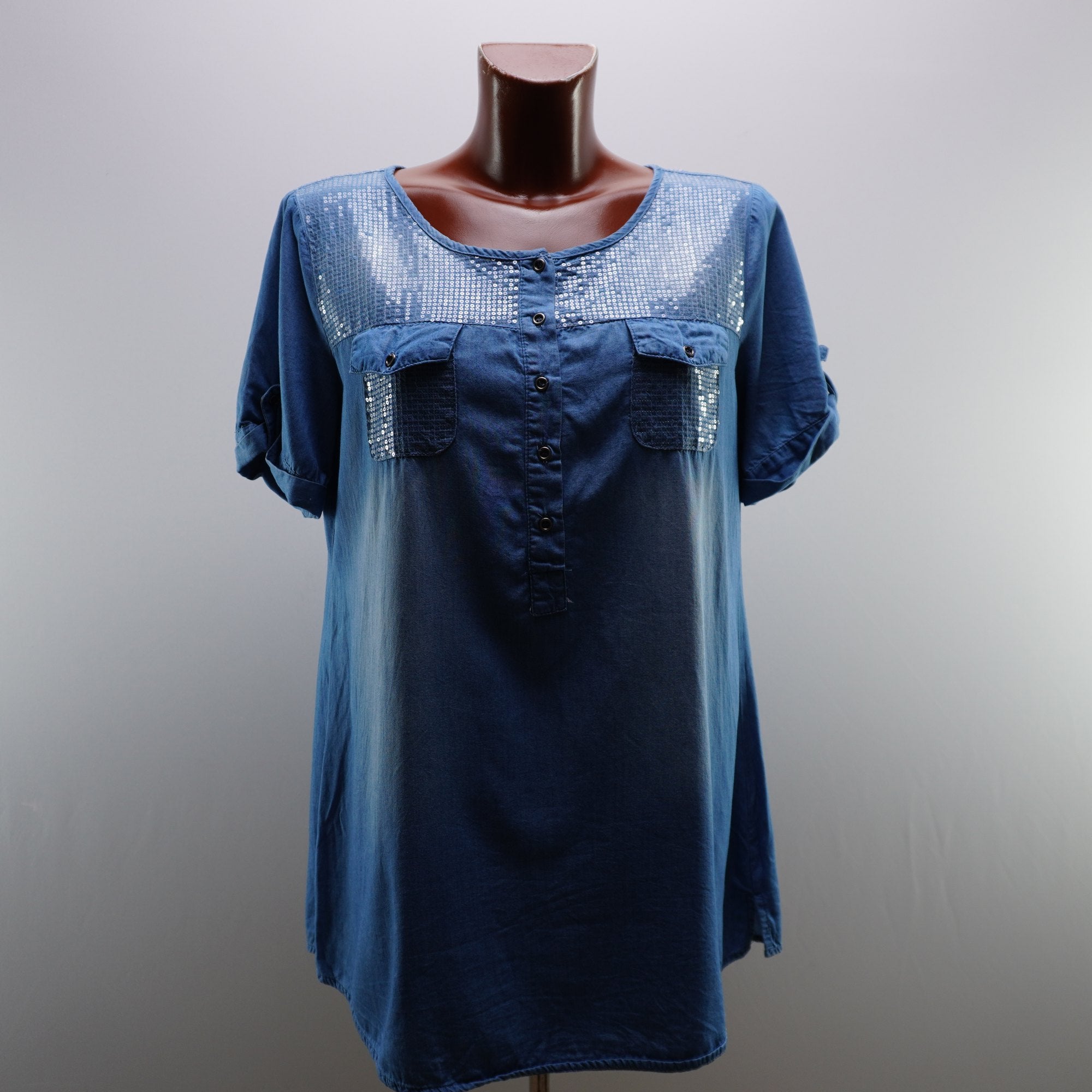 Camiseta de Manga Corta Anany para Mujer Usada - Azul, M