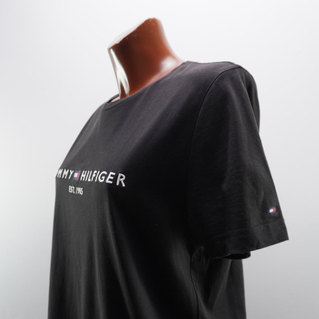 Camiseta de Manga Corta Tommy Hilfiger para Mujer Usada - Negro, L