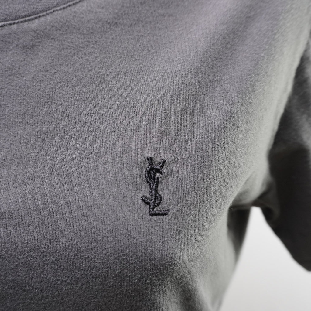 Camiseta de Manga Corta Yves Saint Laurent para Mujer - Gris, M, Usada en Muy Buen Estado