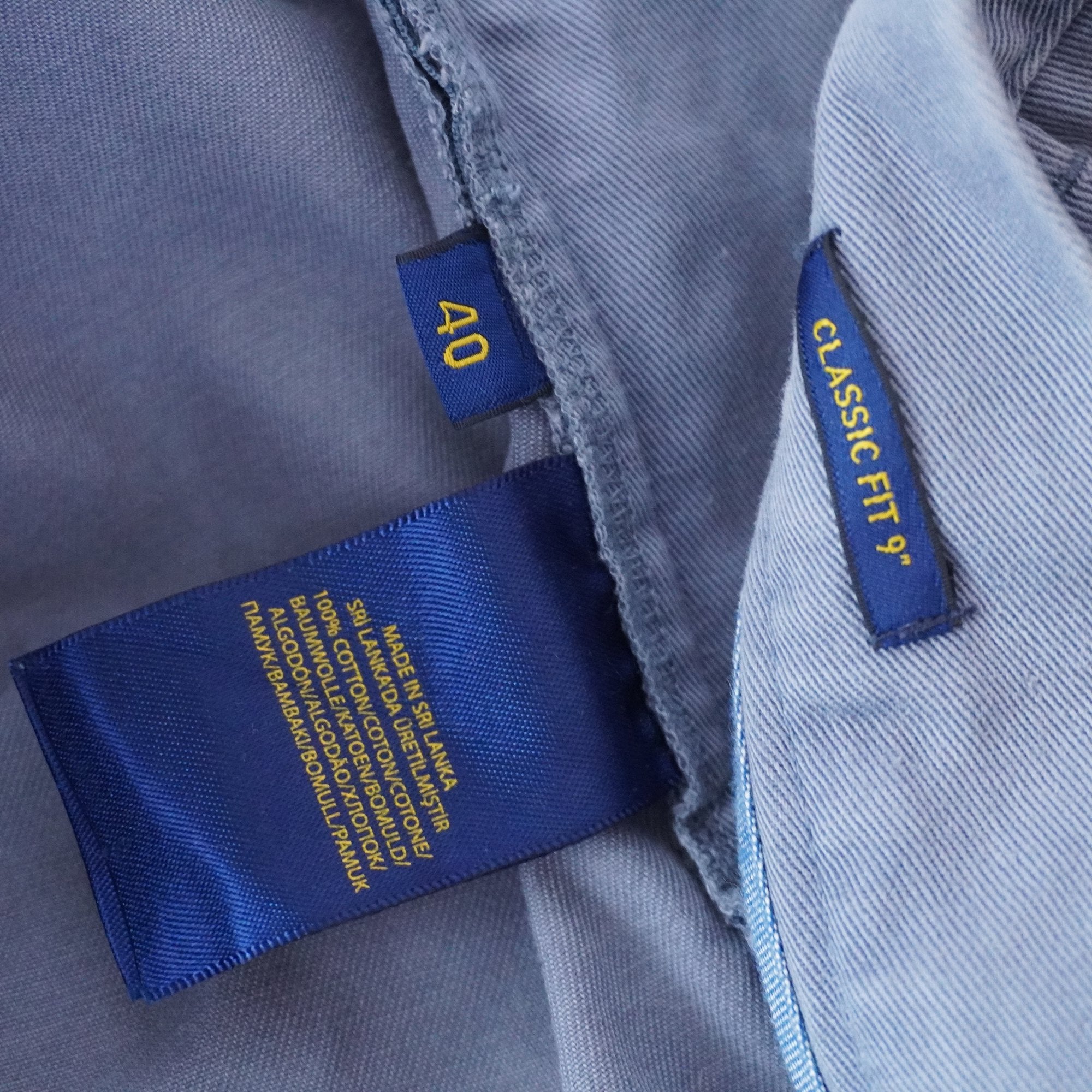 Pantalones Cortos Chinos Ralph Lauren para Hombre - Gris, XL, Usados en Muy Buen Estado