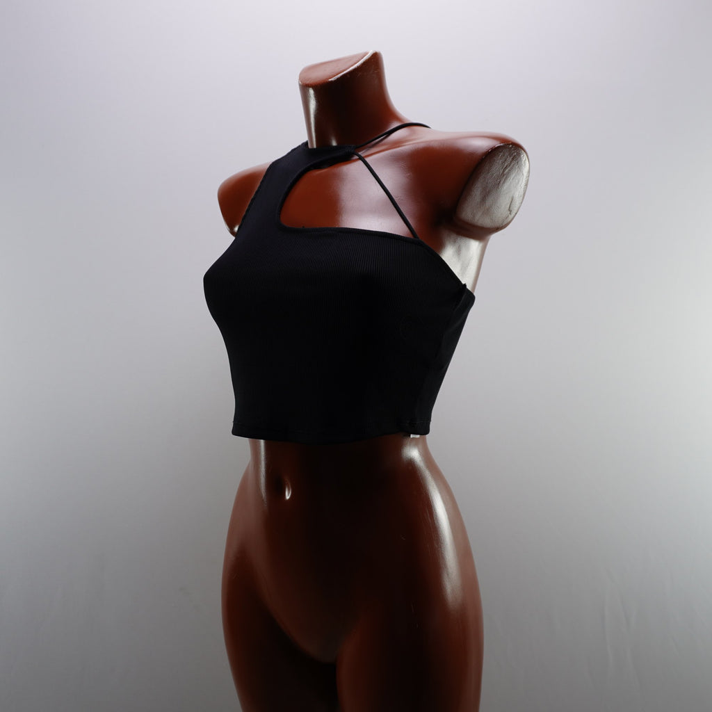 Camiseta sin Mangas Bershka para Mujer - Negra, M - Usada en Muy Buen Estado