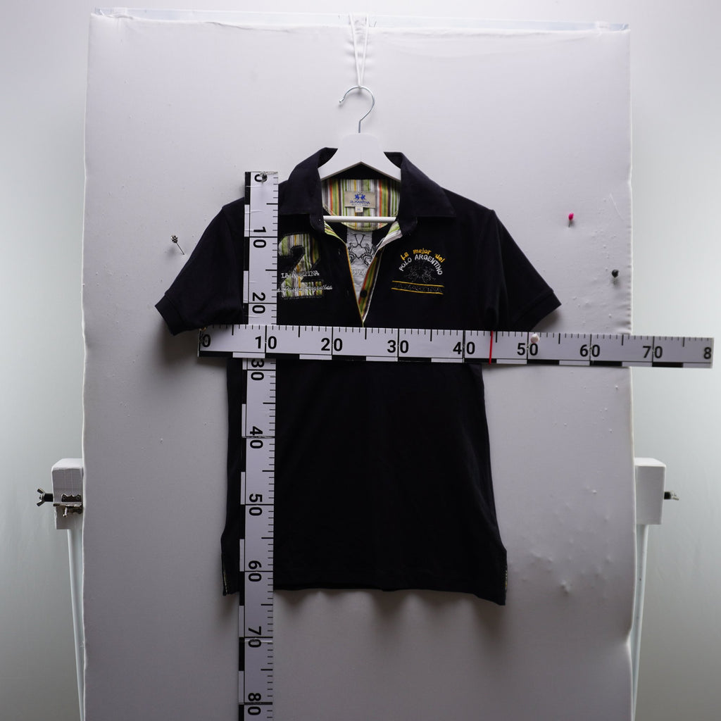 Camiseta de Manga Corta La Martina para Mujer Usada - Negro, XXL