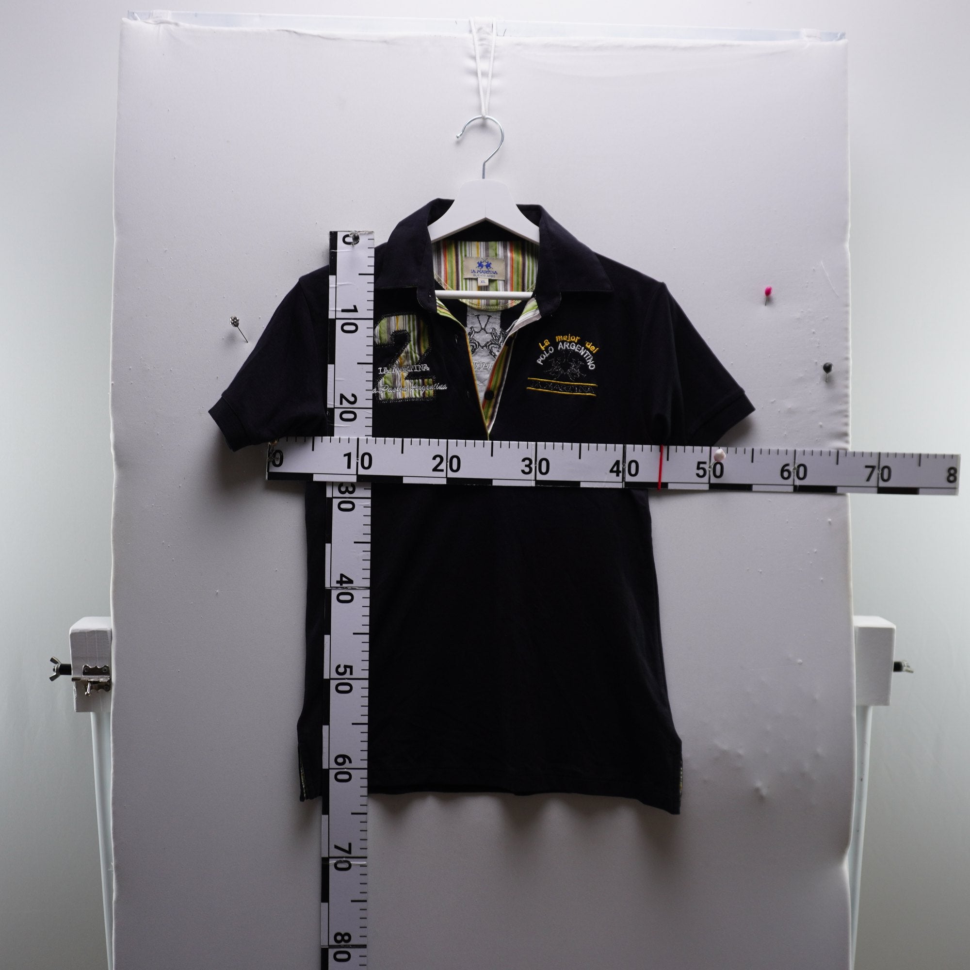 Camiseta de Manga Corta La Martina para Mujer Usada - Negro, XXL