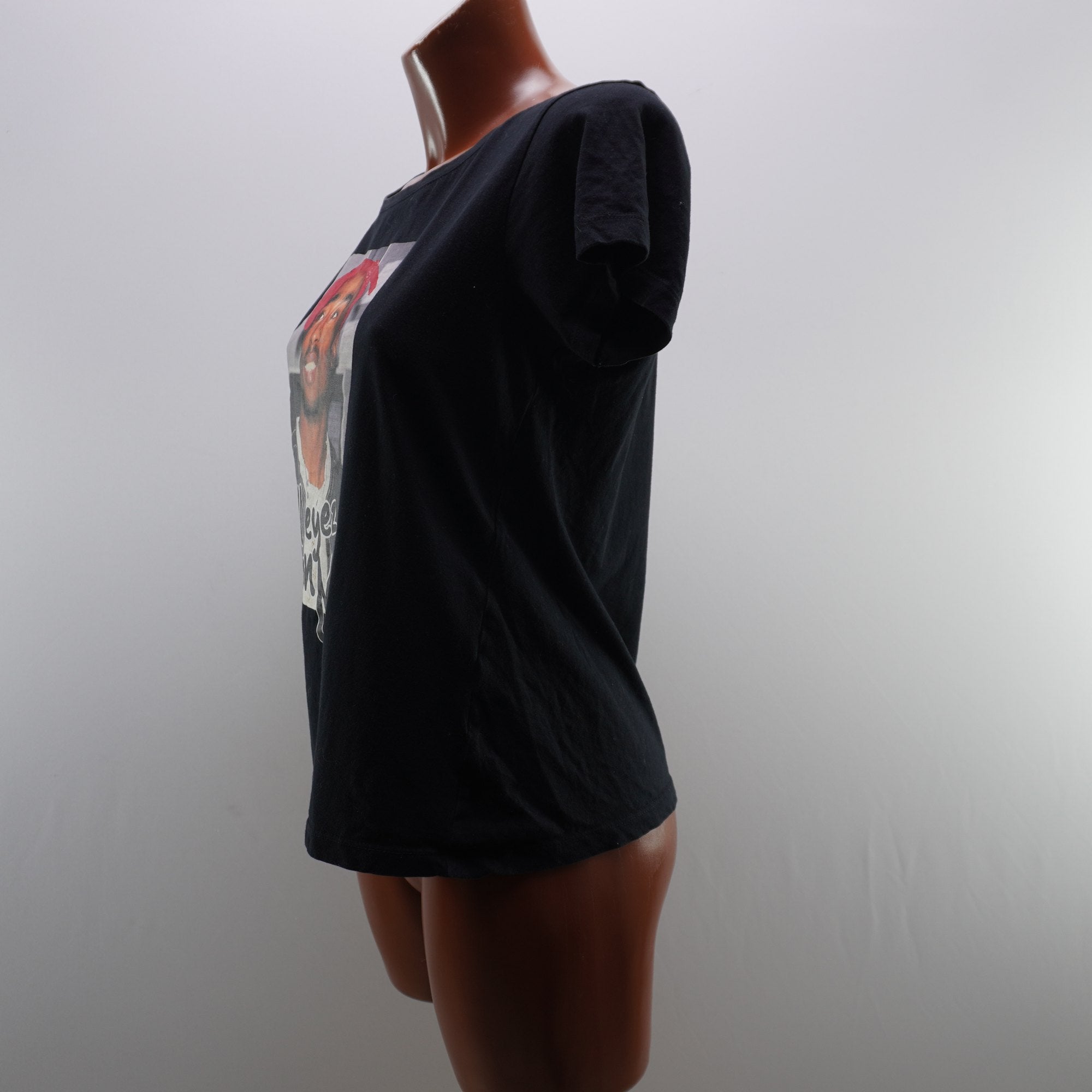 Camiseta de Manga Corta Life para Mujer Usada - Negro, L