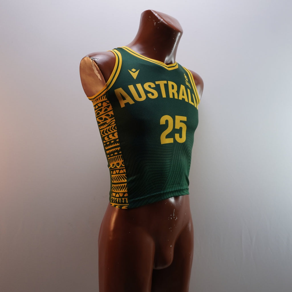 Camiseta de Manga Corta Eleven Australia para Hombre Usada - Verde, XXXS