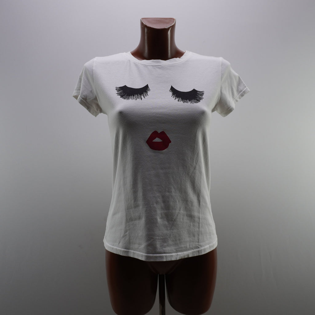Camiseta de Manga Corta Rose Blu Candida para Mujer - Blanco, M (Usada en Muy Buen Estado)