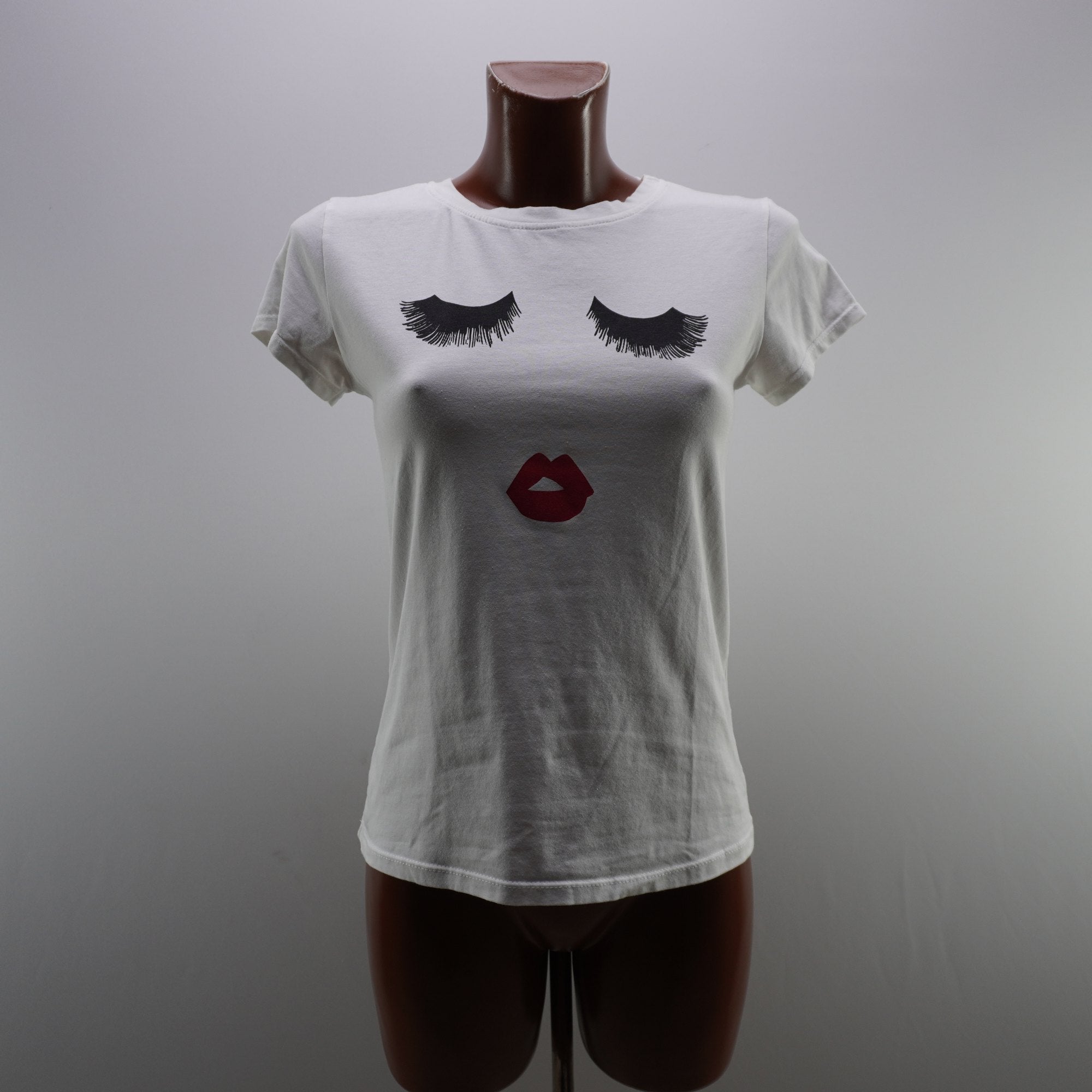 Camiseta de Manga Corta Rose Blu Candida para Mujer - Blanco, M (Usada en Muy Buen Estado)