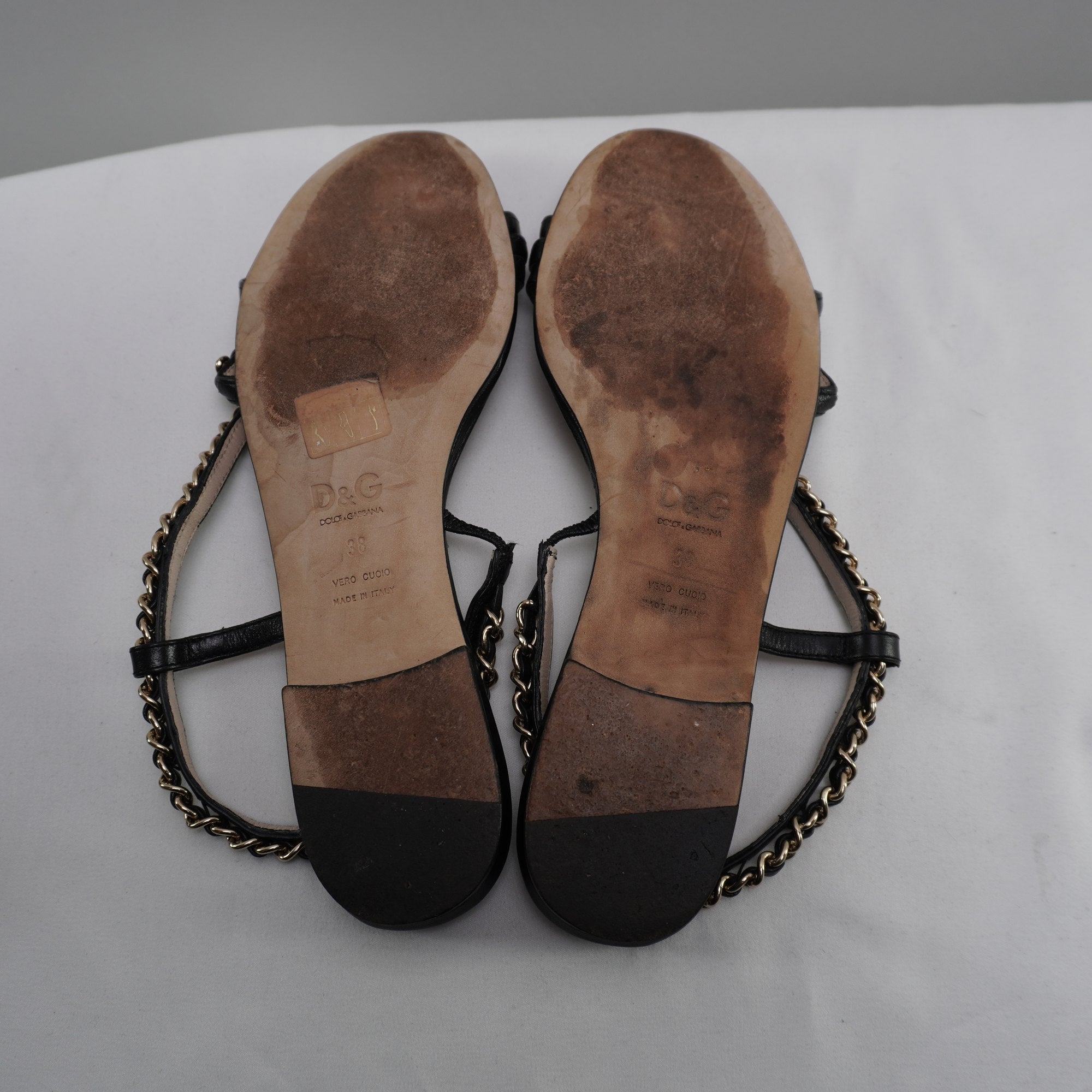 Sandalias Dolce & Gabbana para Mujer - Negro, Talla 38, Usadas en Muy Buen Estado