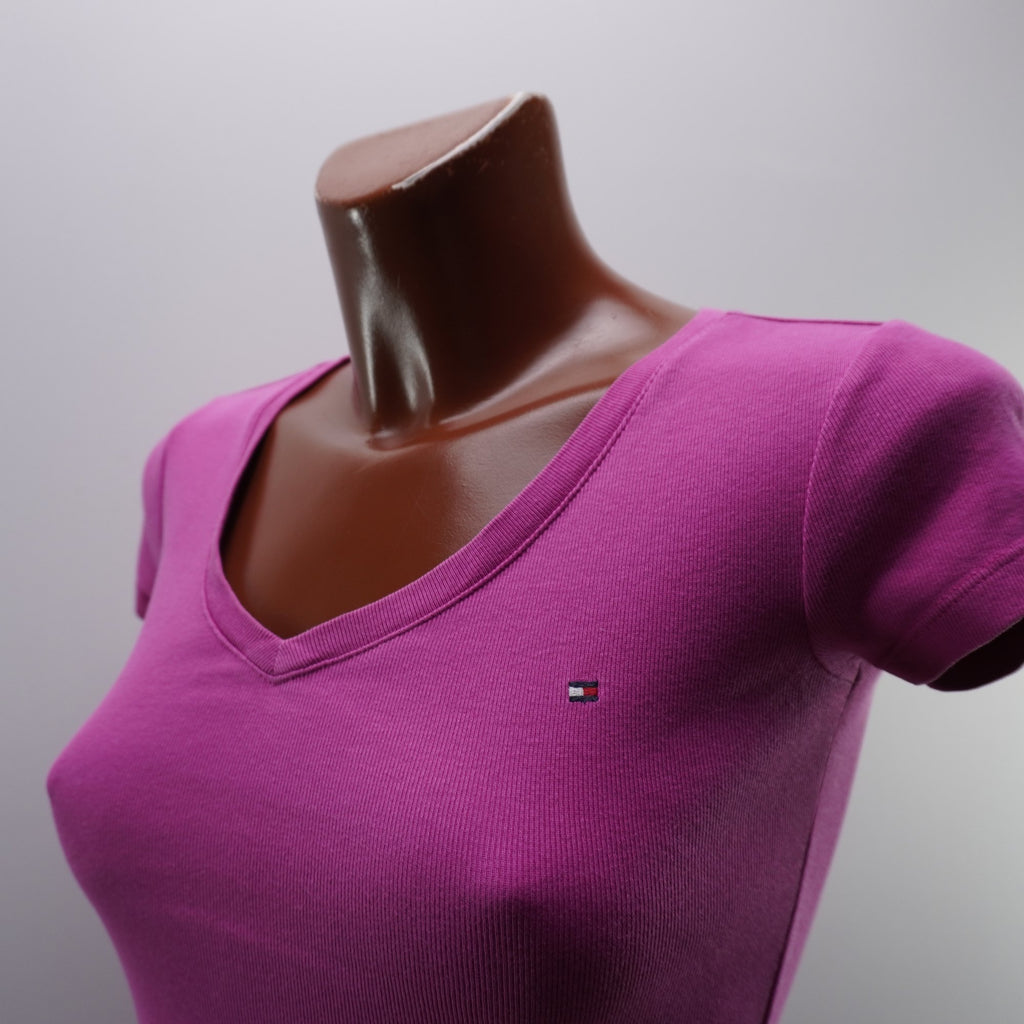 Camiseta de Manga Corta Tommy Hilfiger para Mujer - Rosa, M, Usada en Muy Buen Estado