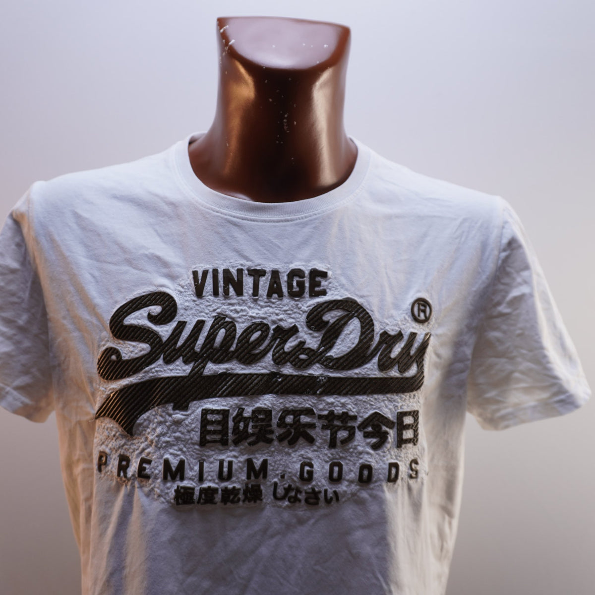 Camiseta de Manga Corta Superdry para Hombre Usada - Blanca, XXL