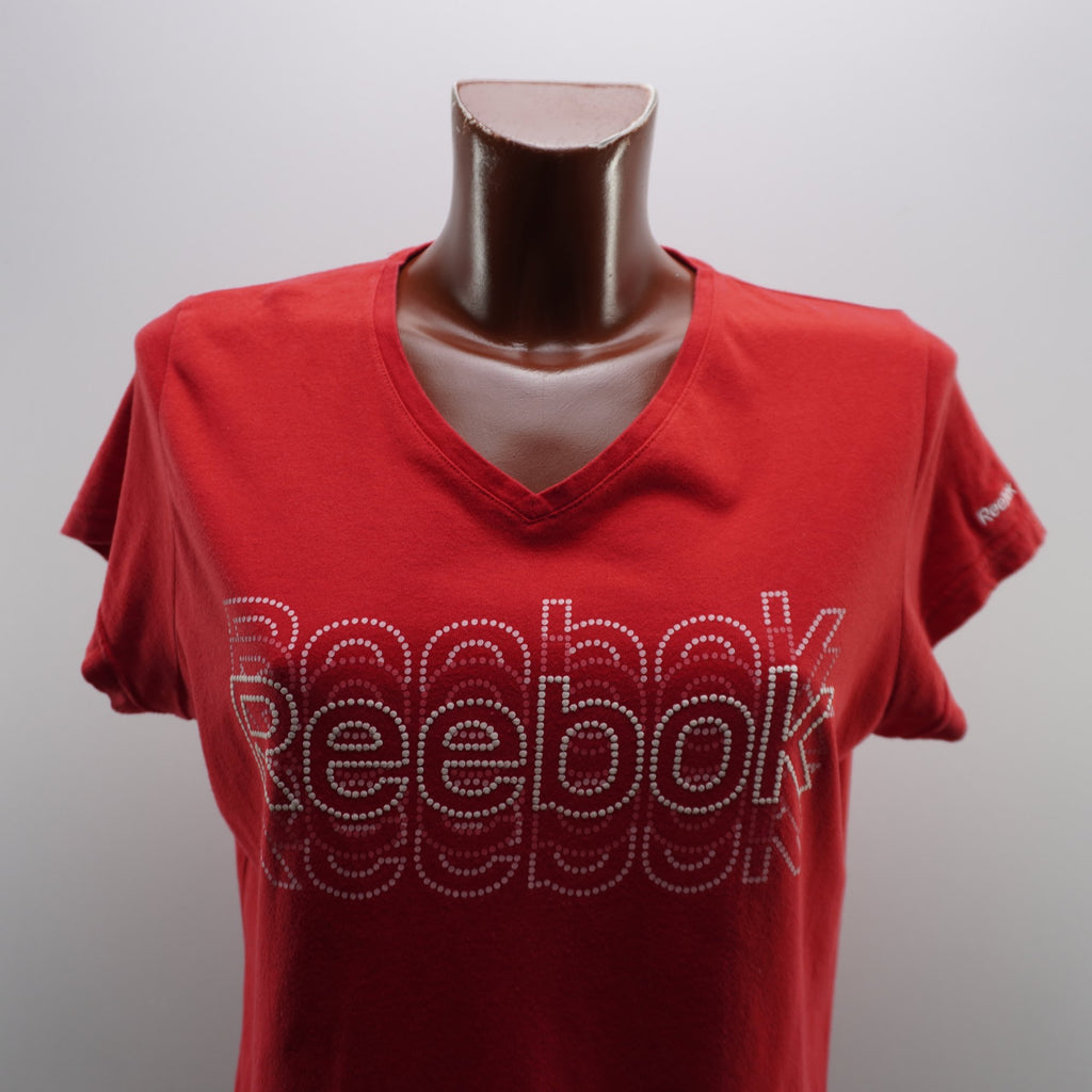 Camiseta de Manga Corta Reebok para Mujer - Roja, XL, Usada en Muy Buen Estado