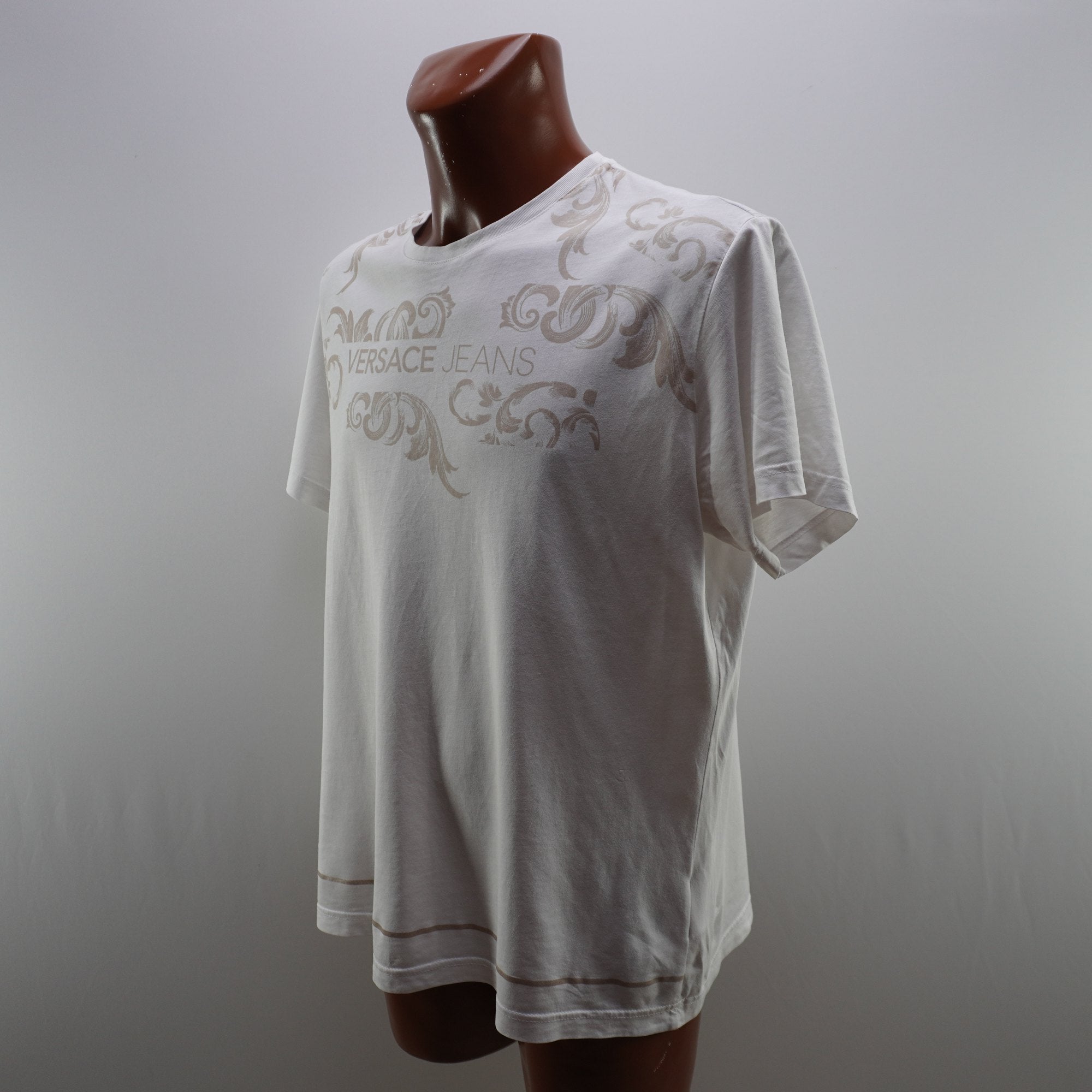 Camiseta de Manga Corta Versace para Hombre - Blanco, XXL, Usada en Muy Buen Estado