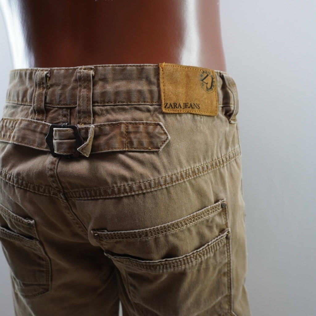 Pantalones Cortos Vaqueros Zara para Hombre Usados - Marrón, S
