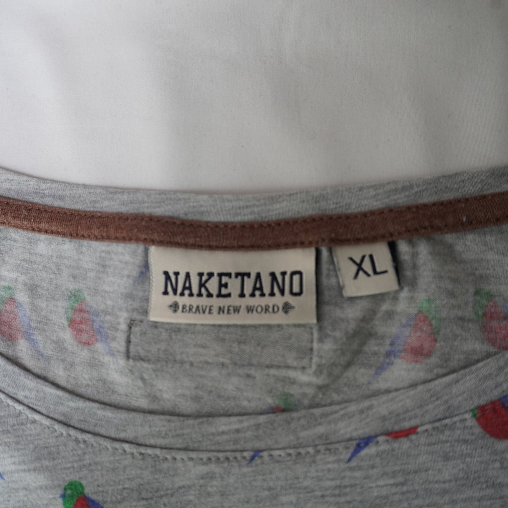 Camiseta de Manga Corta Naketano para Mujer Usada - Gris, XL