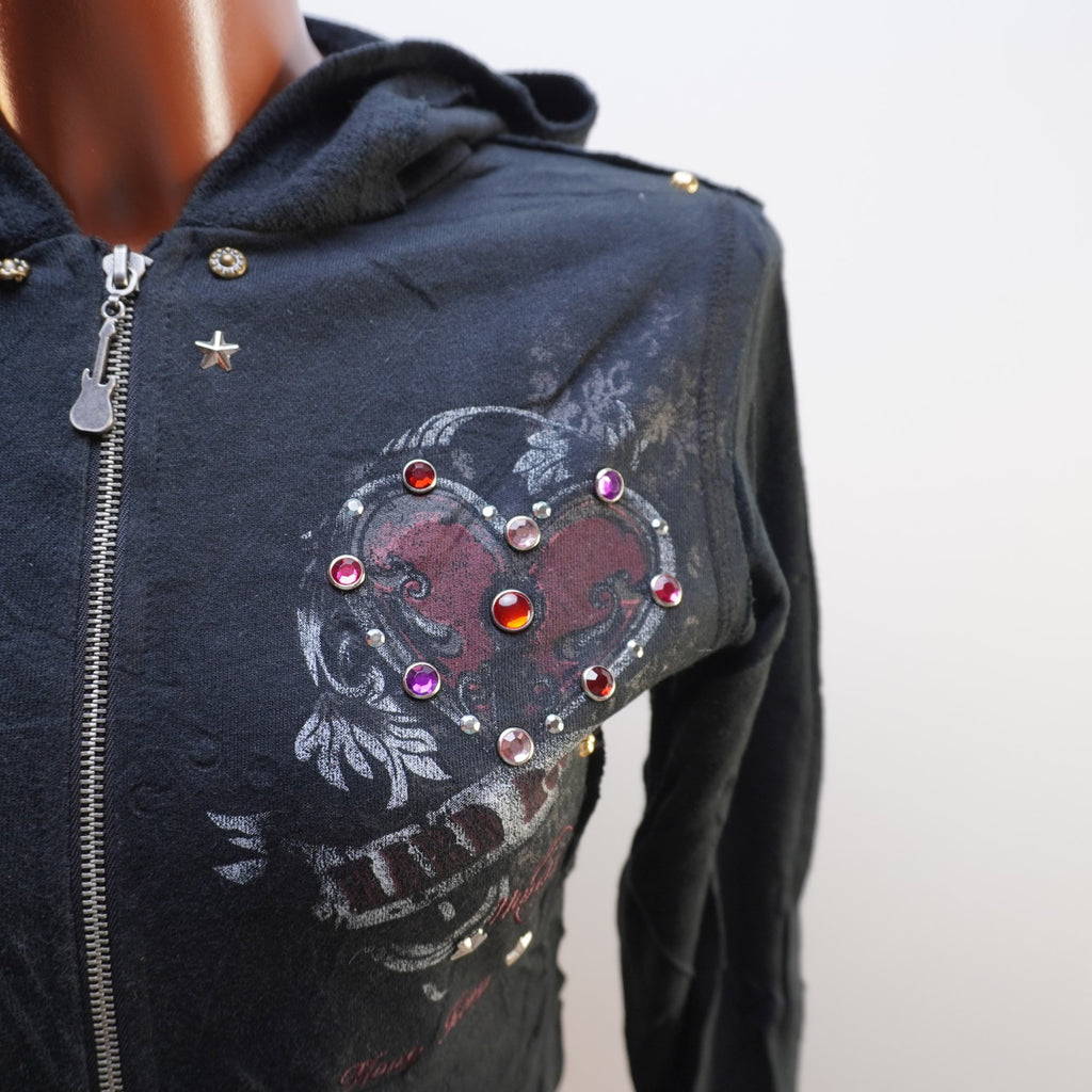 Sudadera con Capucha Hard Rock para Mujer Usada - Negra, XS