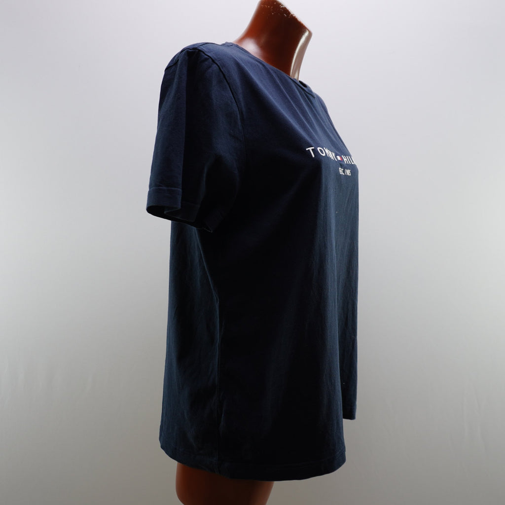 Camiseta de Manga Corta Tommy Hilfiger para Mujer Usada - Azul Marino, L