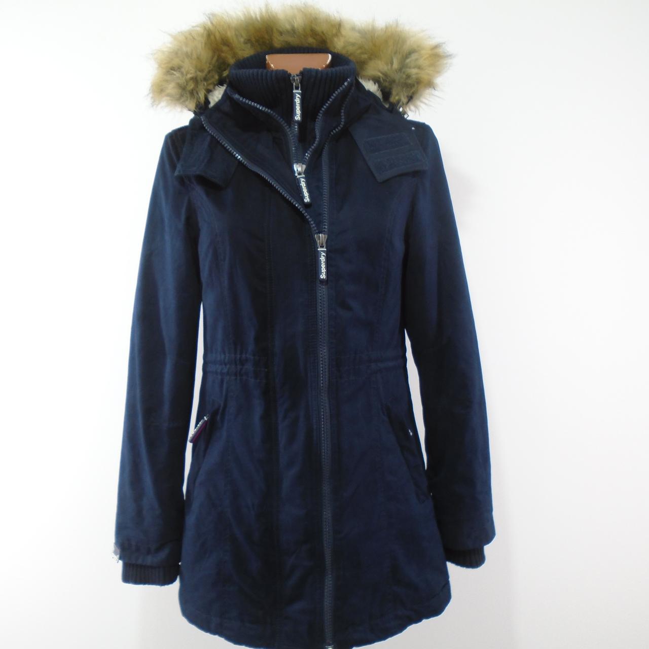 Parka para mujer Superdry. Azul oscuro. S. Usado. Bien