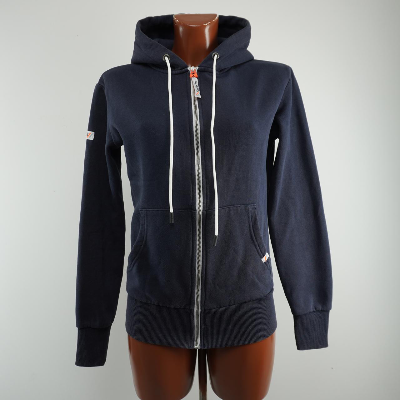 Sudadera con capucha para mujer Superdry. Azul oscuro. Talla XS. Usada. En buen estado.